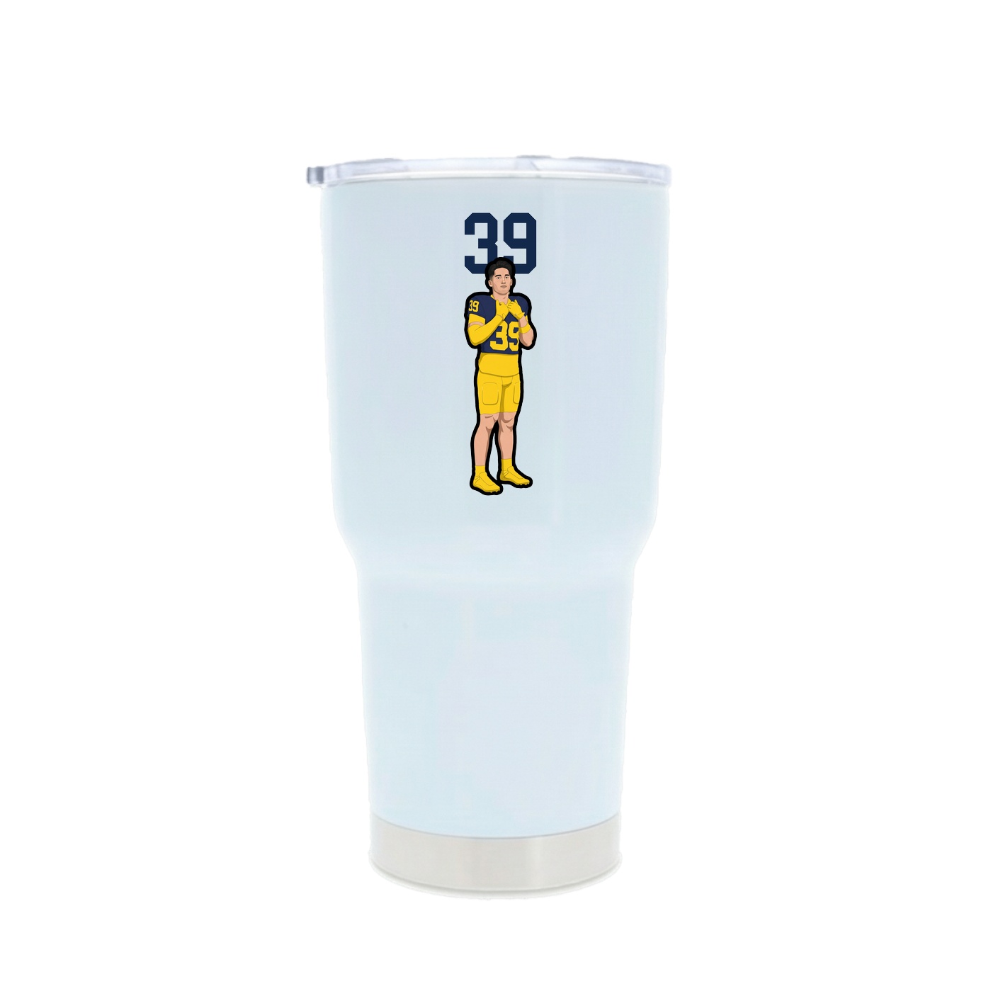 30oz Stainless Steel Tumbler — Number Top in White