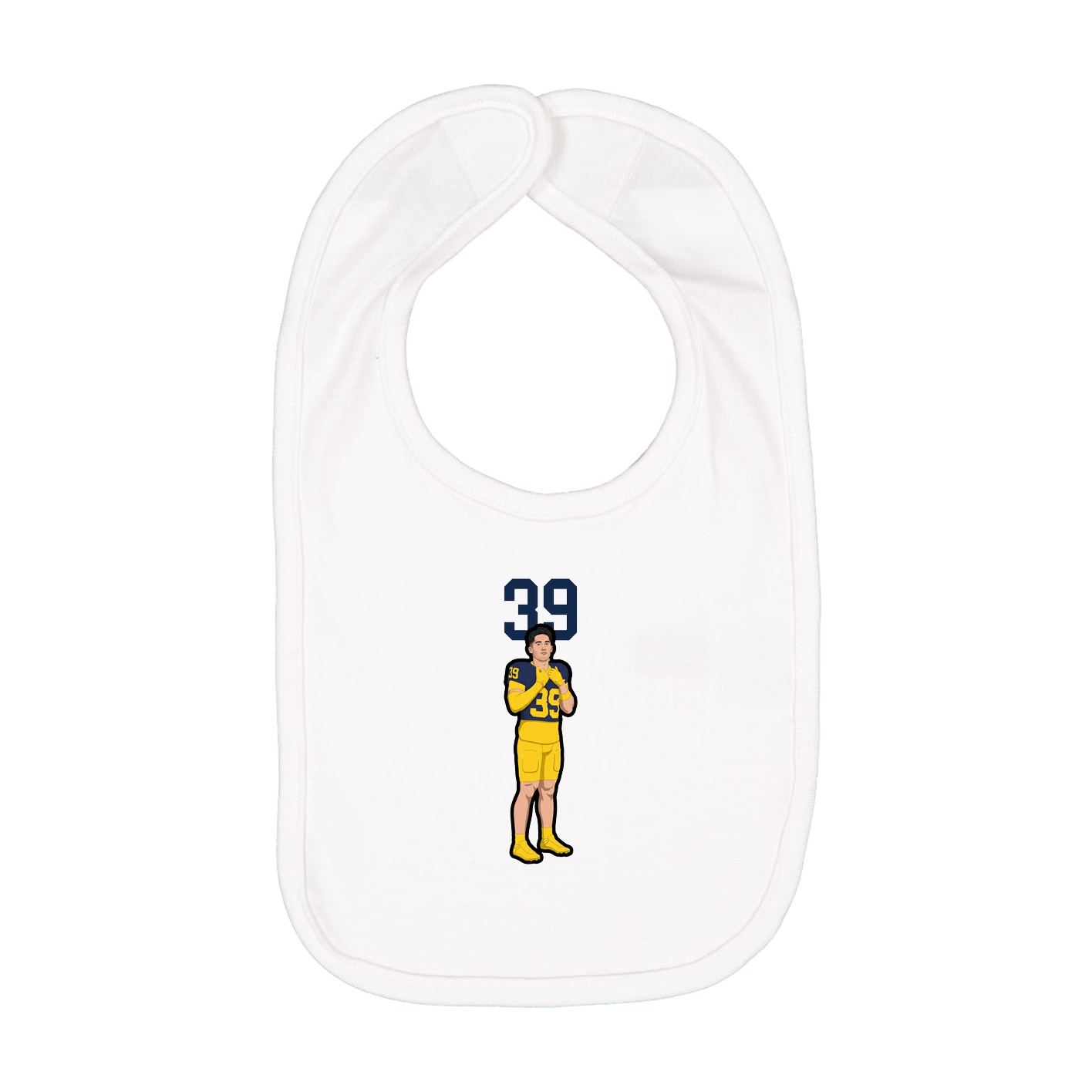 Infant Bib — Number Top in White