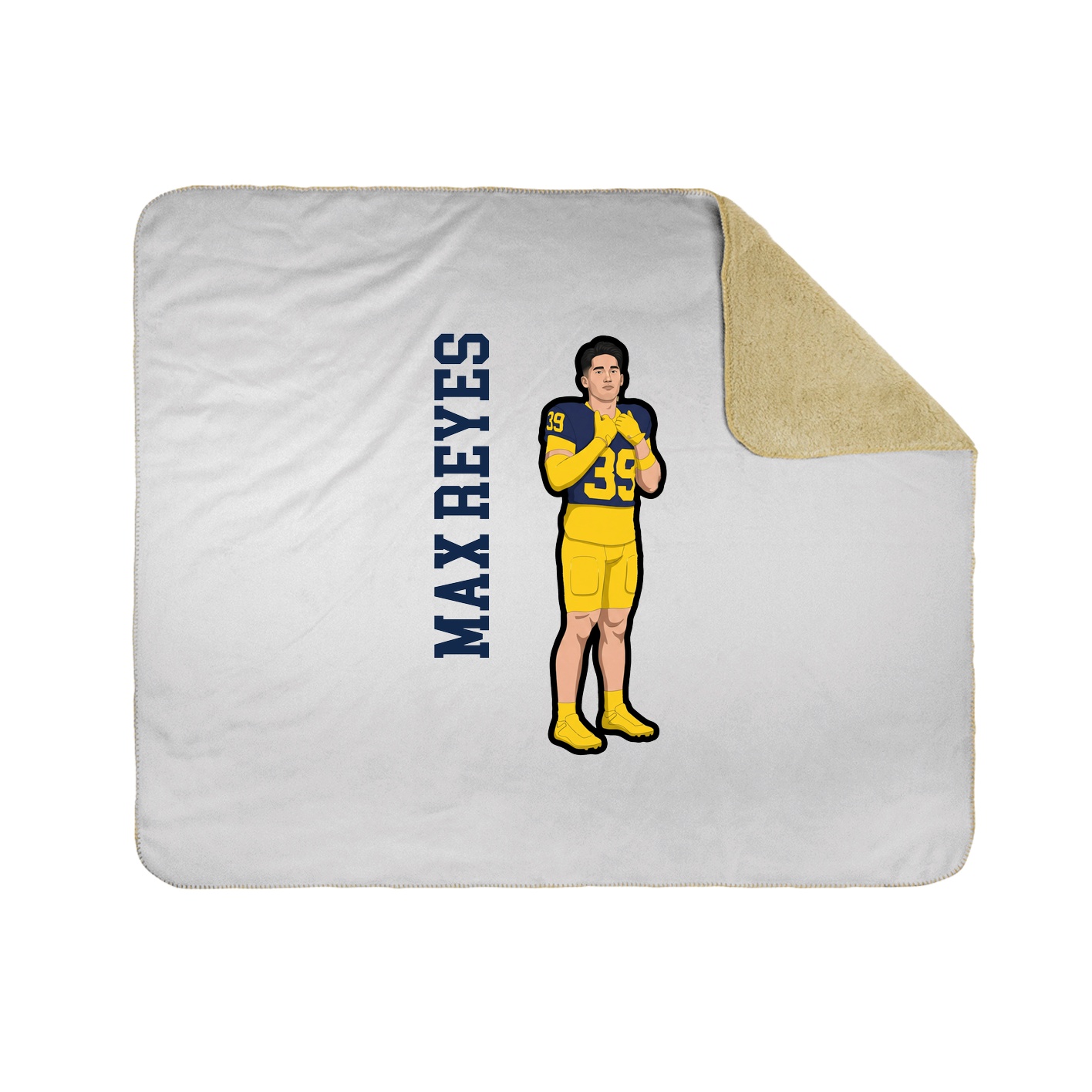 Throw Blanket — Name Vertical in White
