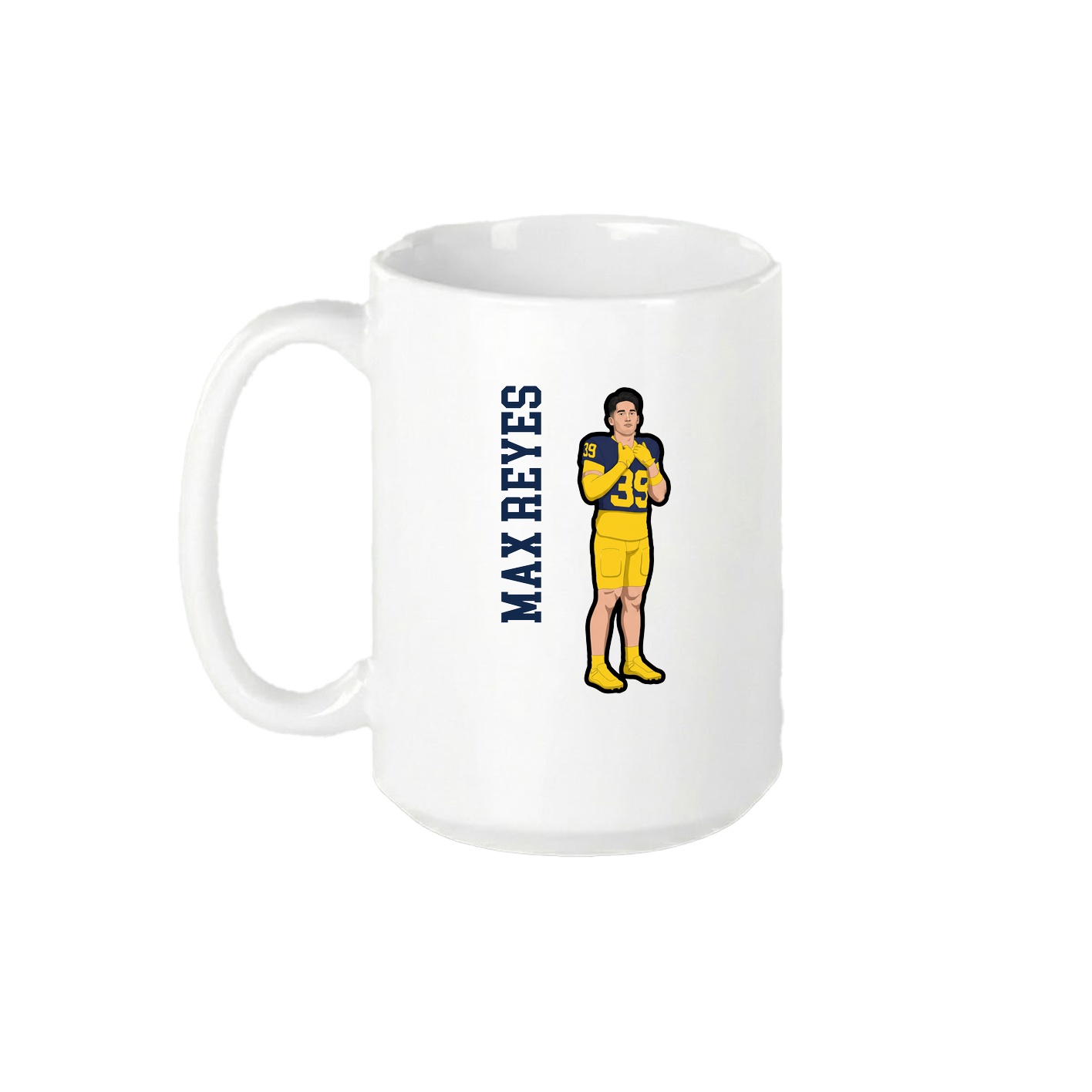 15oz Coffee Mug — Name Vertical in White