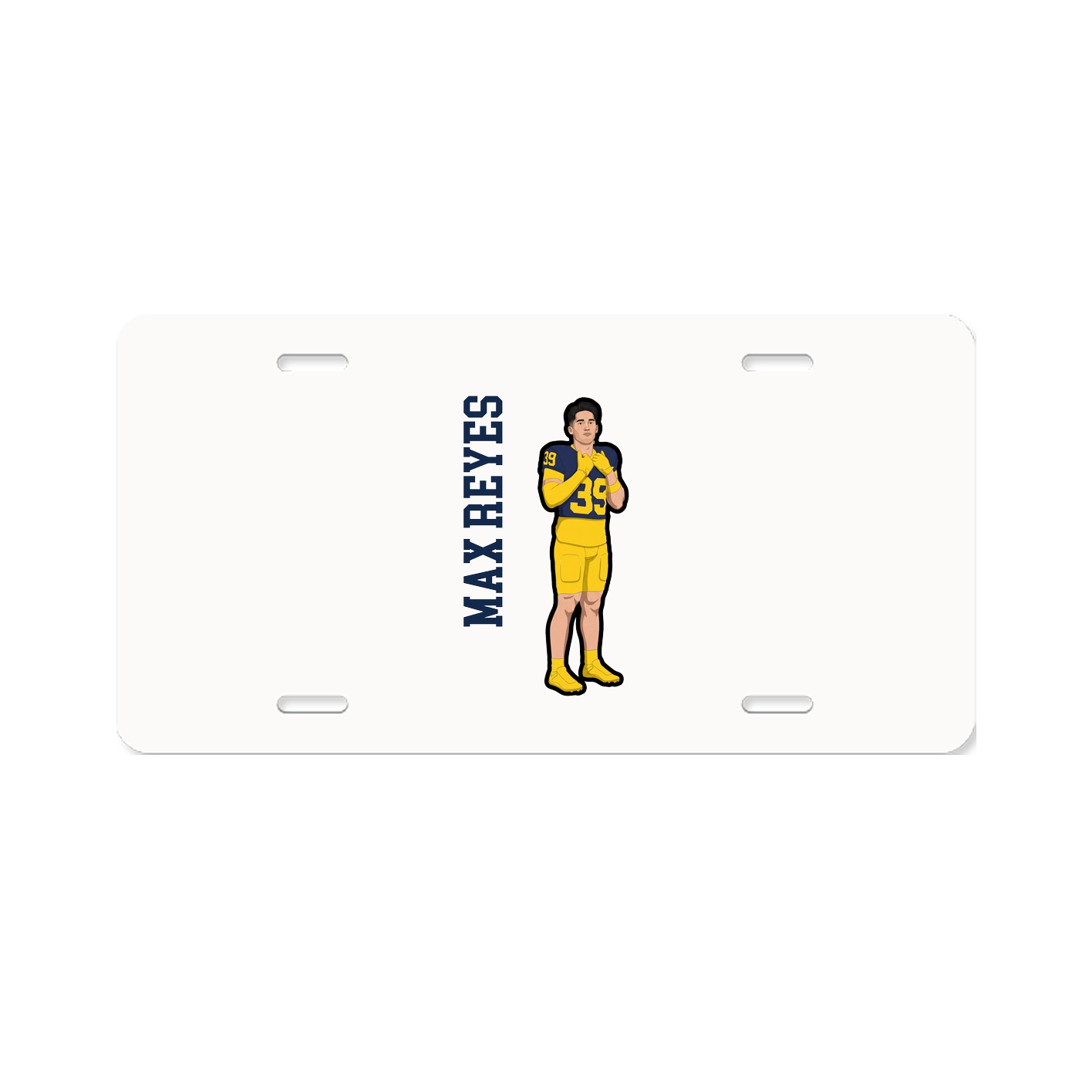 License Plate — Name Vertical in Classic