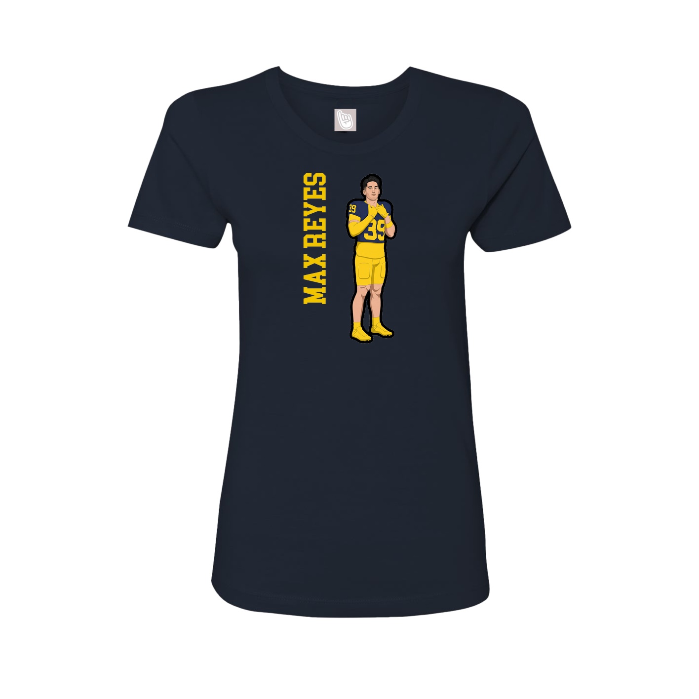 Fitted Women's Tee — Name Vertical in Navy