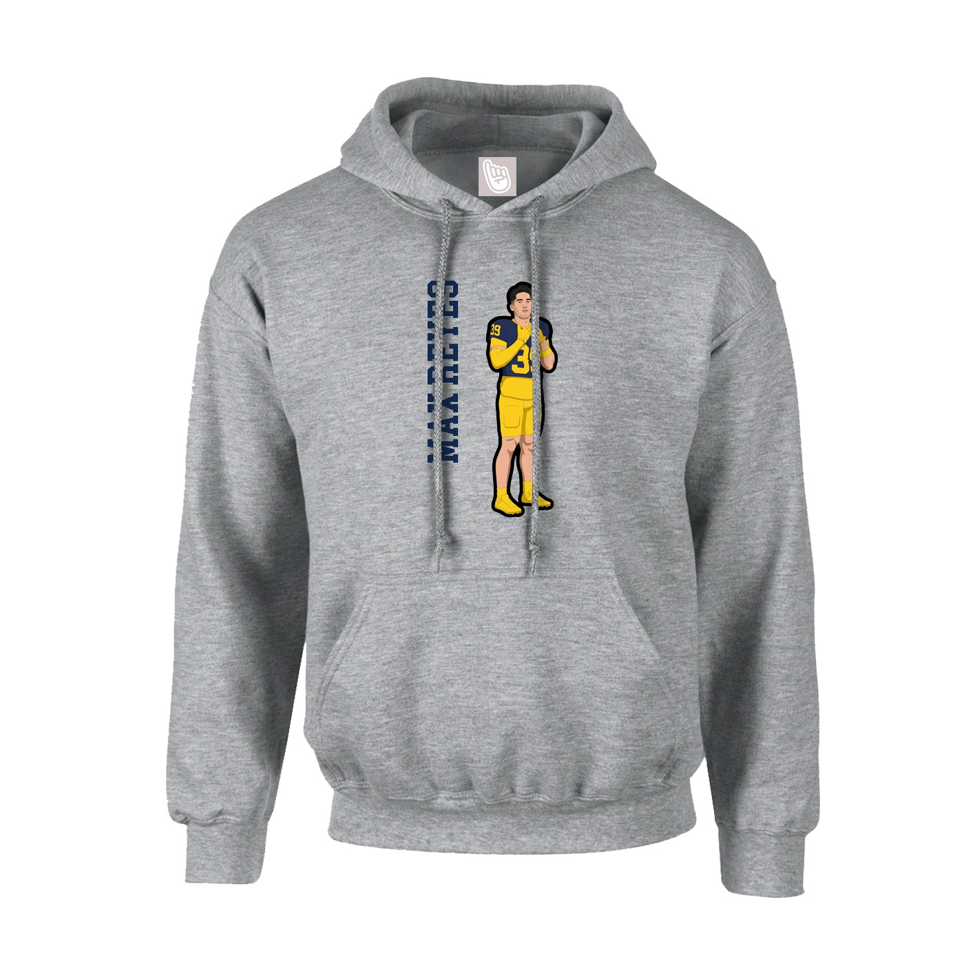 Hoodie — Name Vertical in Grey