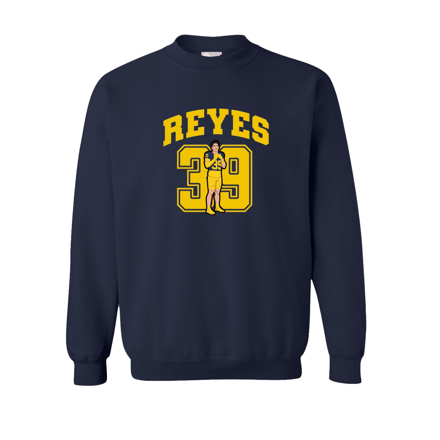 Fleece Crew — Number in Navy