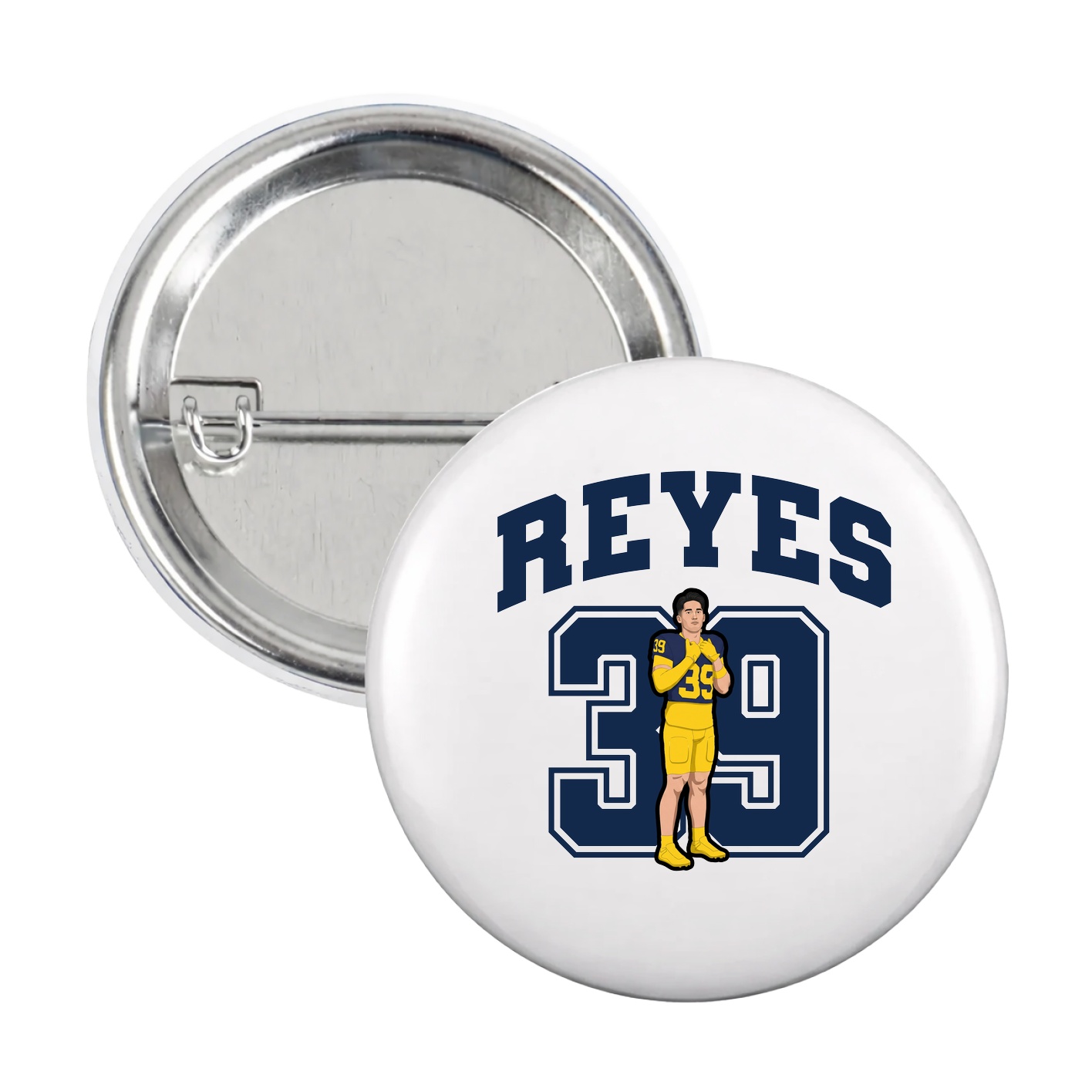 Game Day Button — Number in White