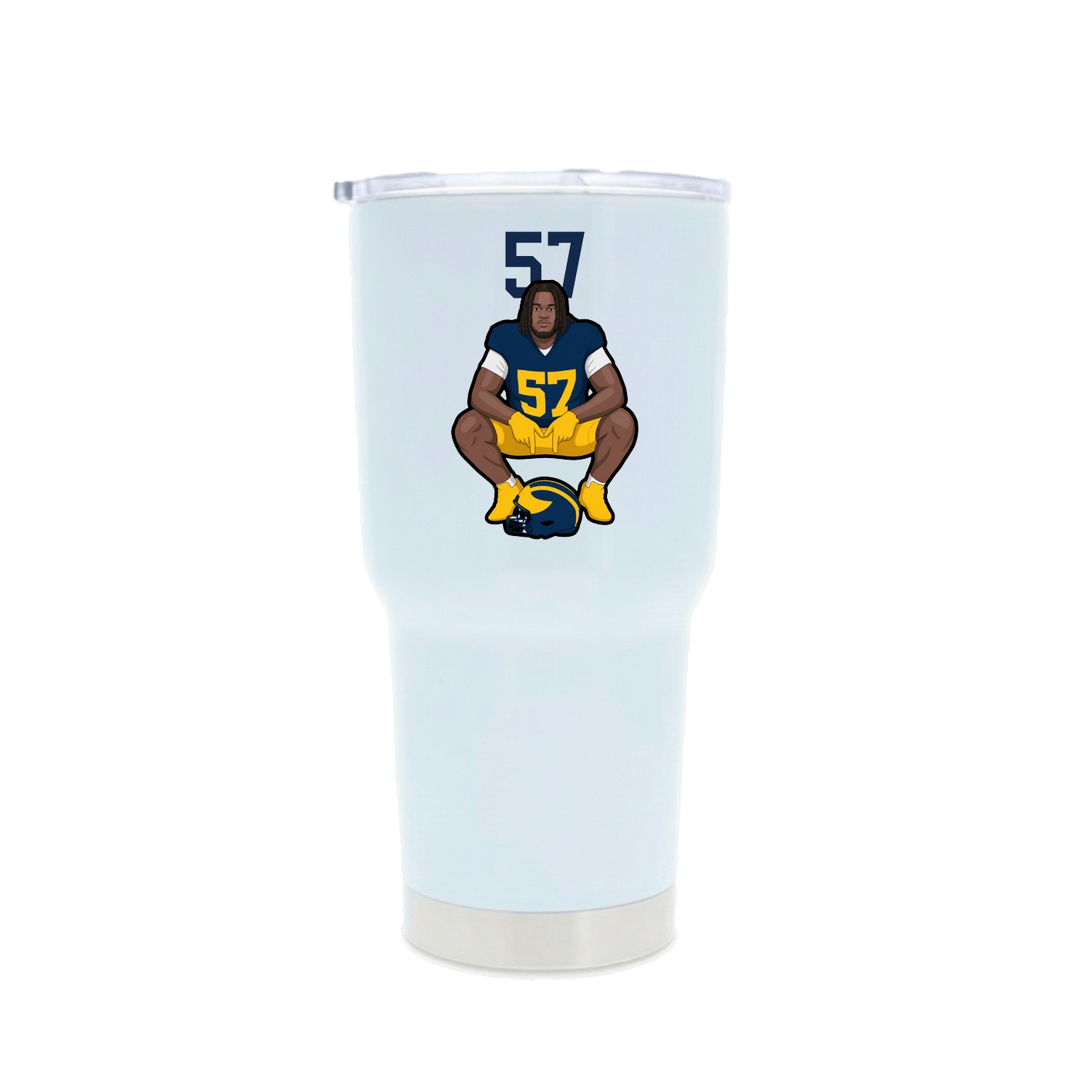 30oz Stainless Steel Tumbler — Number Top in White