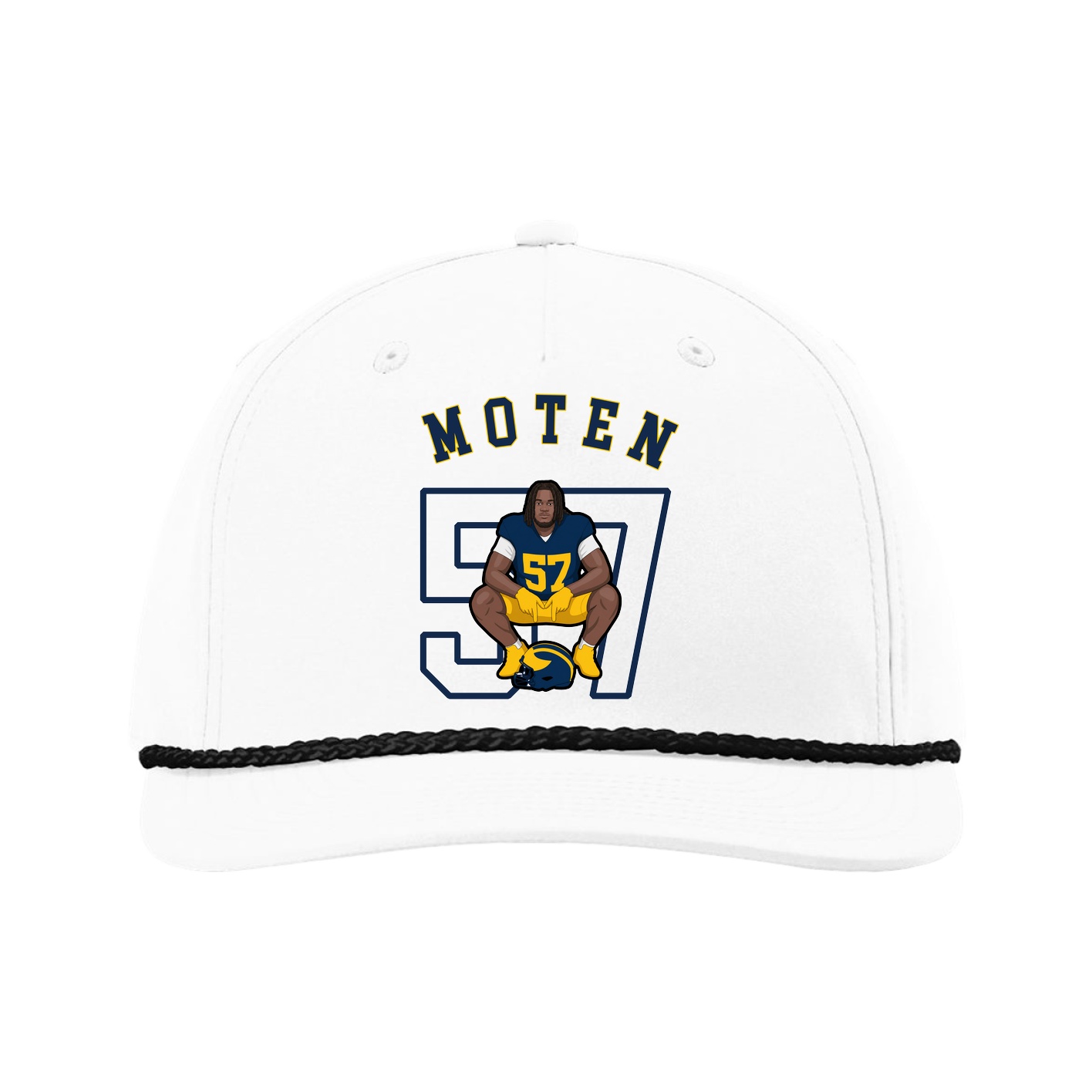 Five-Panel Classic Rope Cap — Shirsey Arch in White