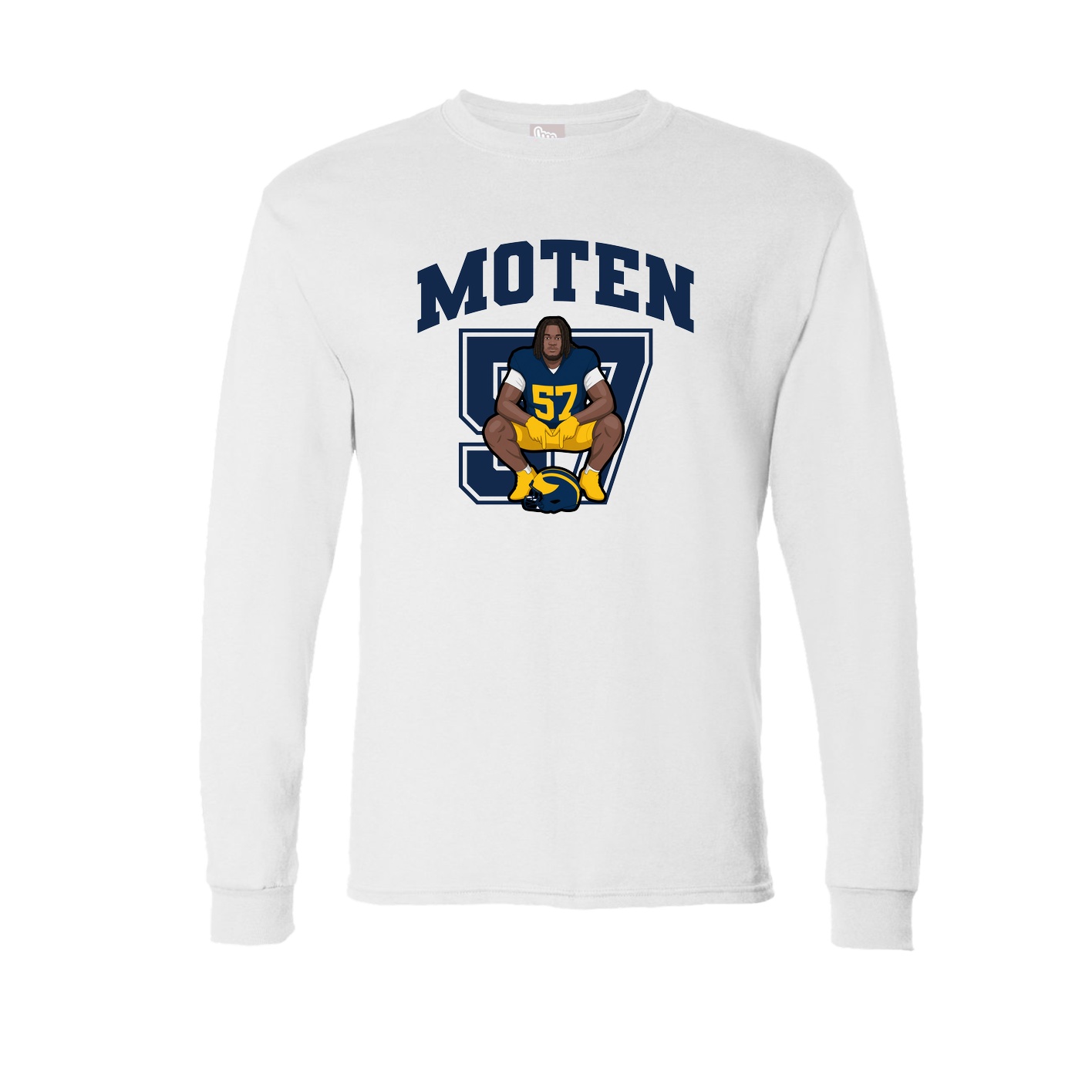 Long Sleeve Tee — Number in White