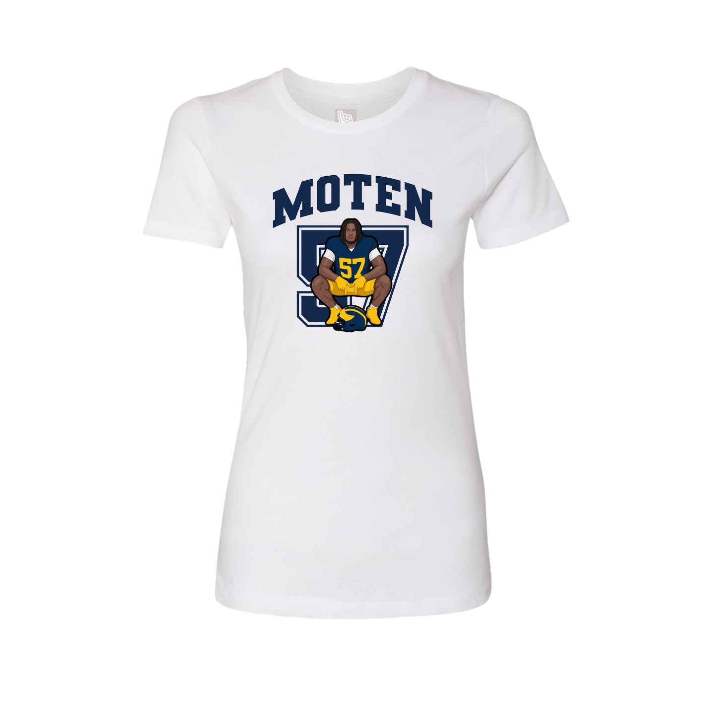 Fitted Women's Tee — Number in White