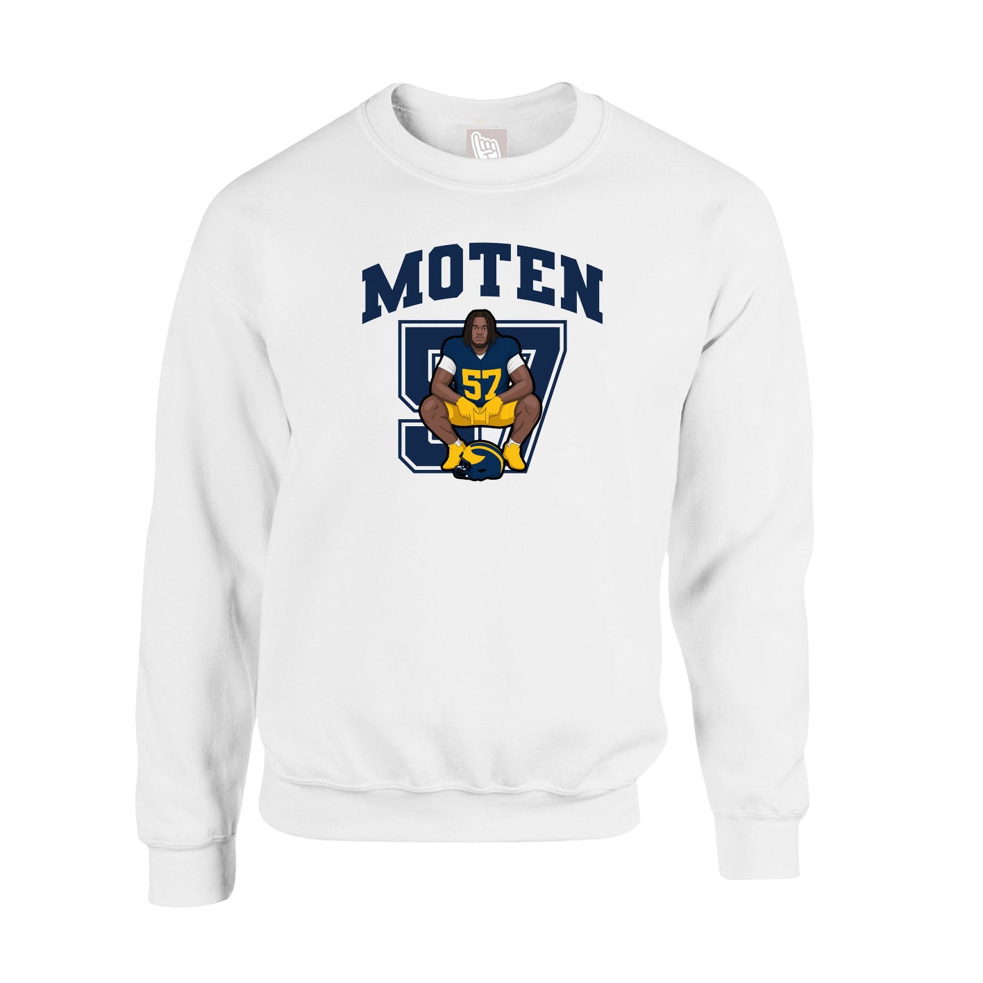 Fleece Crew — Number in White
