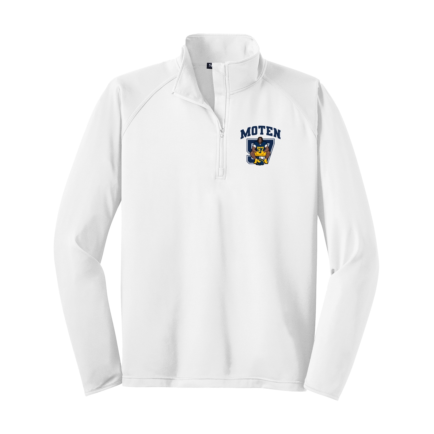 Q-Zip Pullover — Number in White