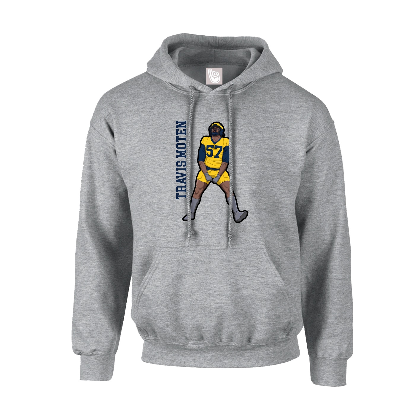 Youth Hoodie — Name Vertical in Grey