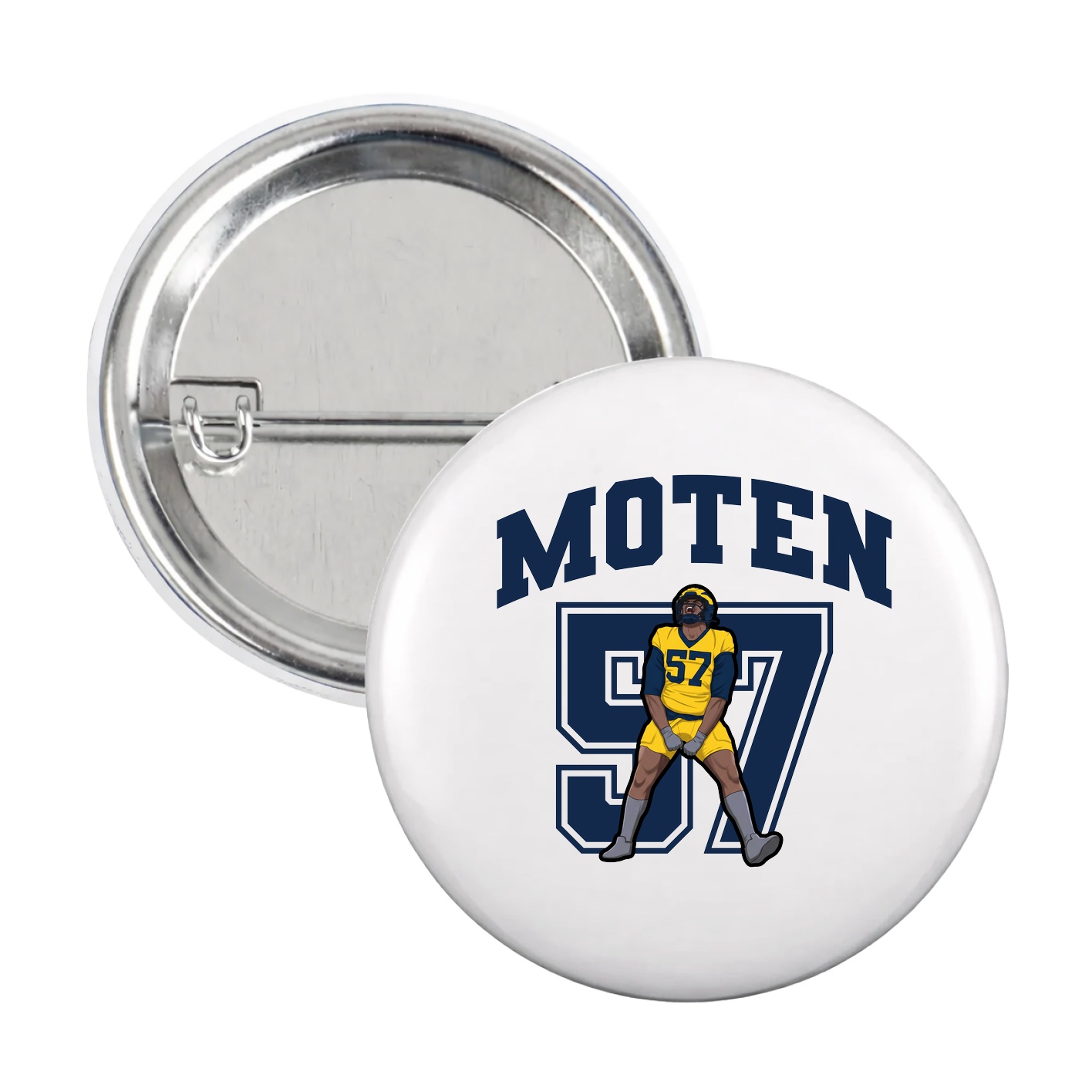 Game Day Button — Number in White