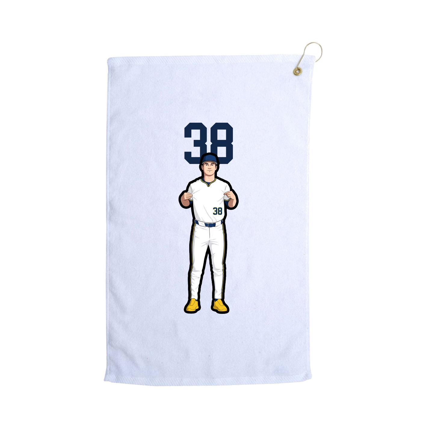 Golf Towel — Number Top in White