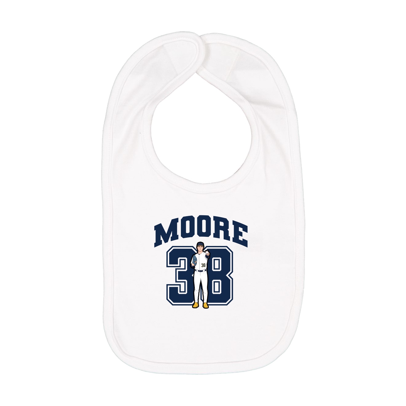 Infant Bib — Number in White