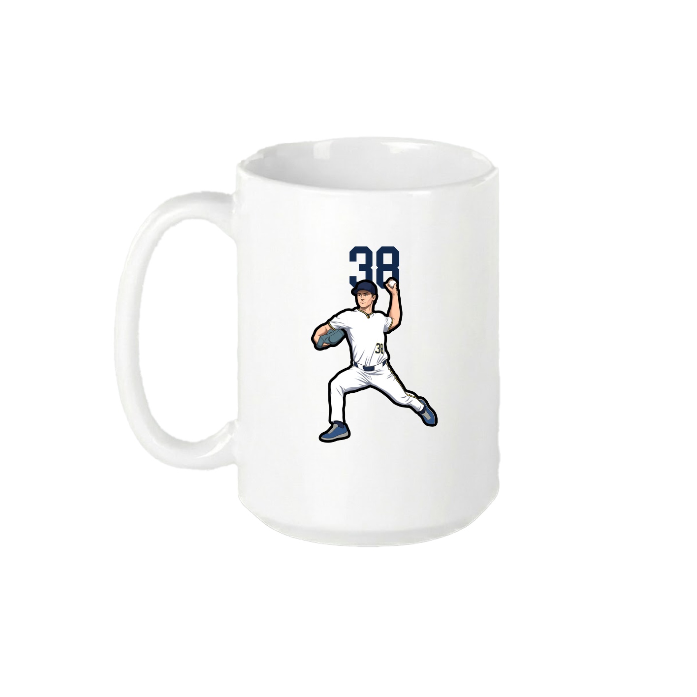 15oz Coffee Mug — Number Top in White