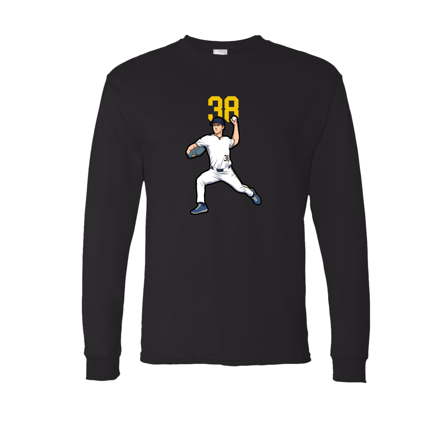 Long Sleeve Tee — Number Top in Black