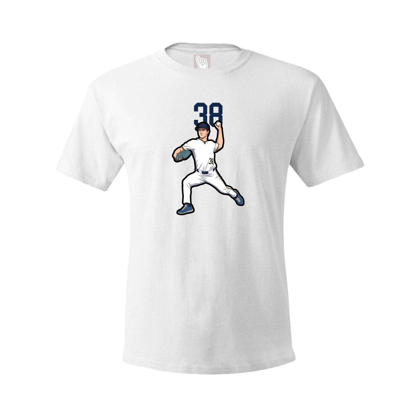 Youth Tee — Number Top in White