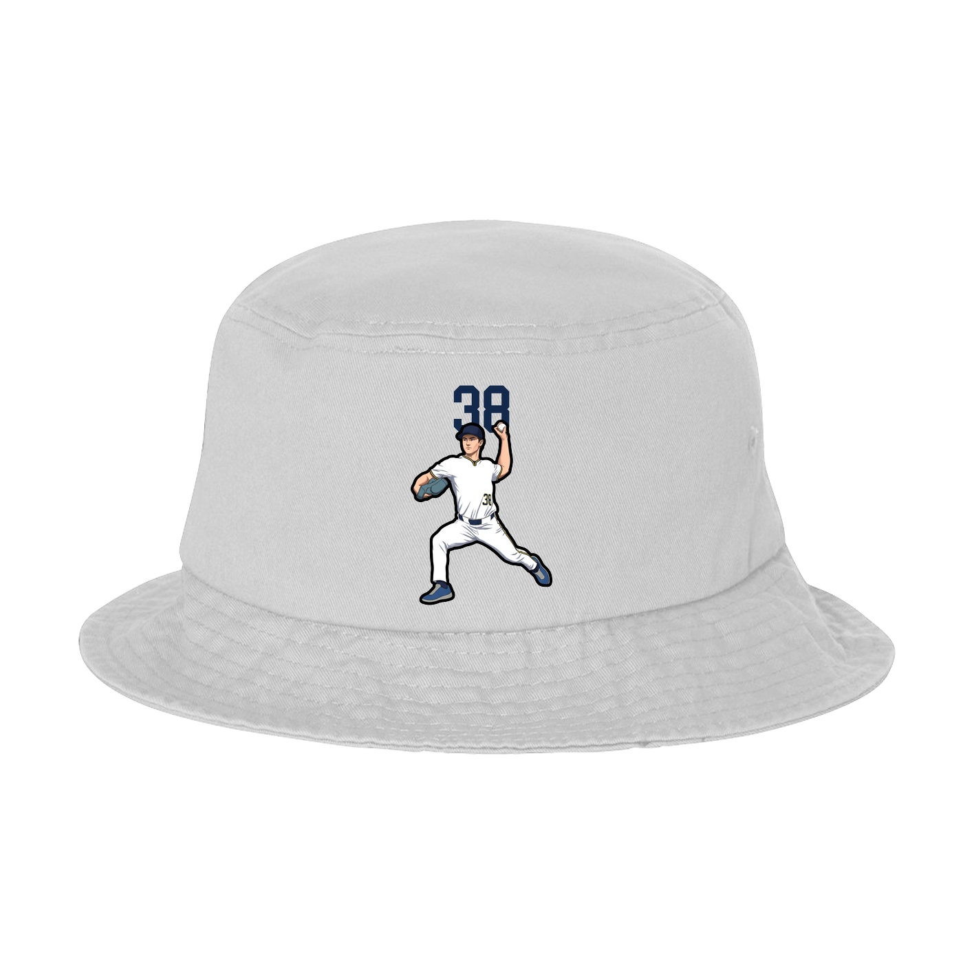 Bucket Cap — Number Top in White