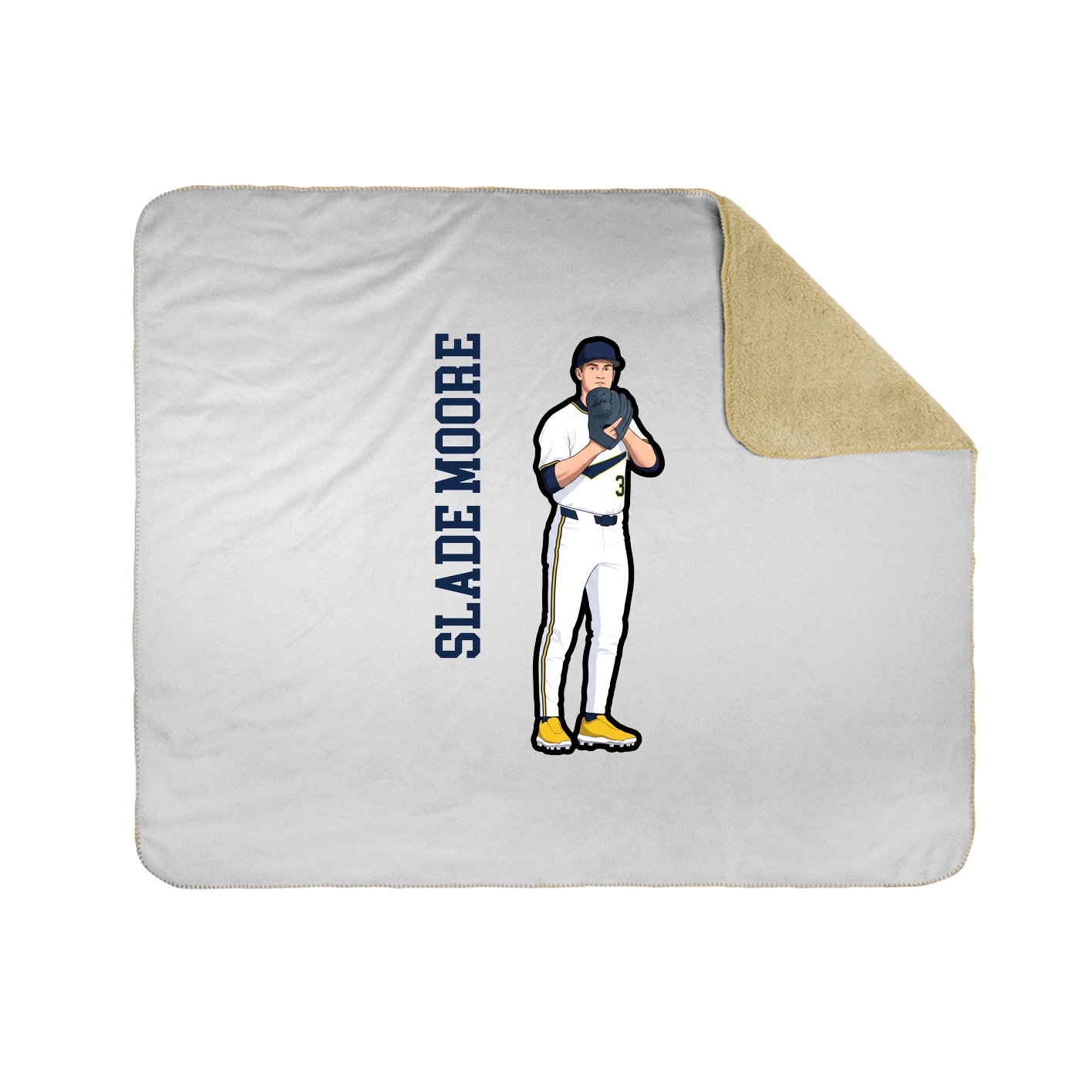 Throw Blanket — Name Vertical in White
