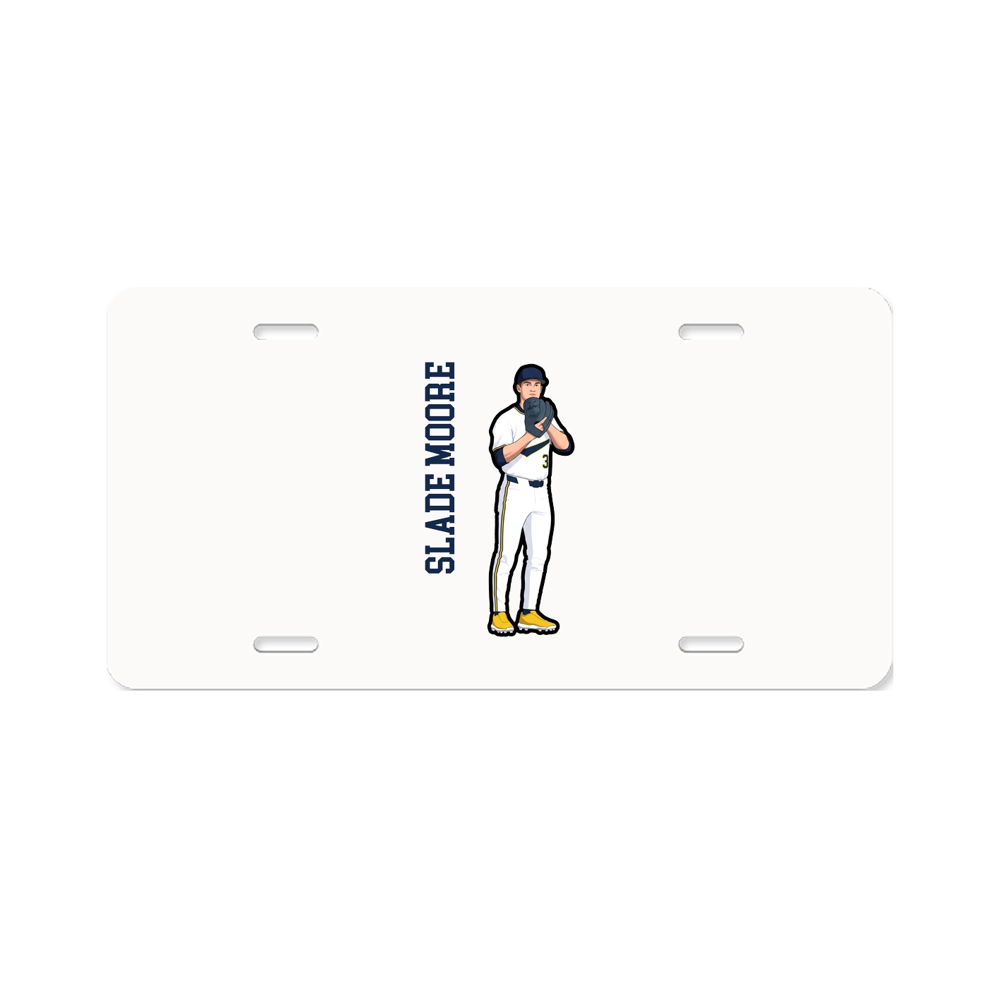 License Plate — Name Vertical in Classic