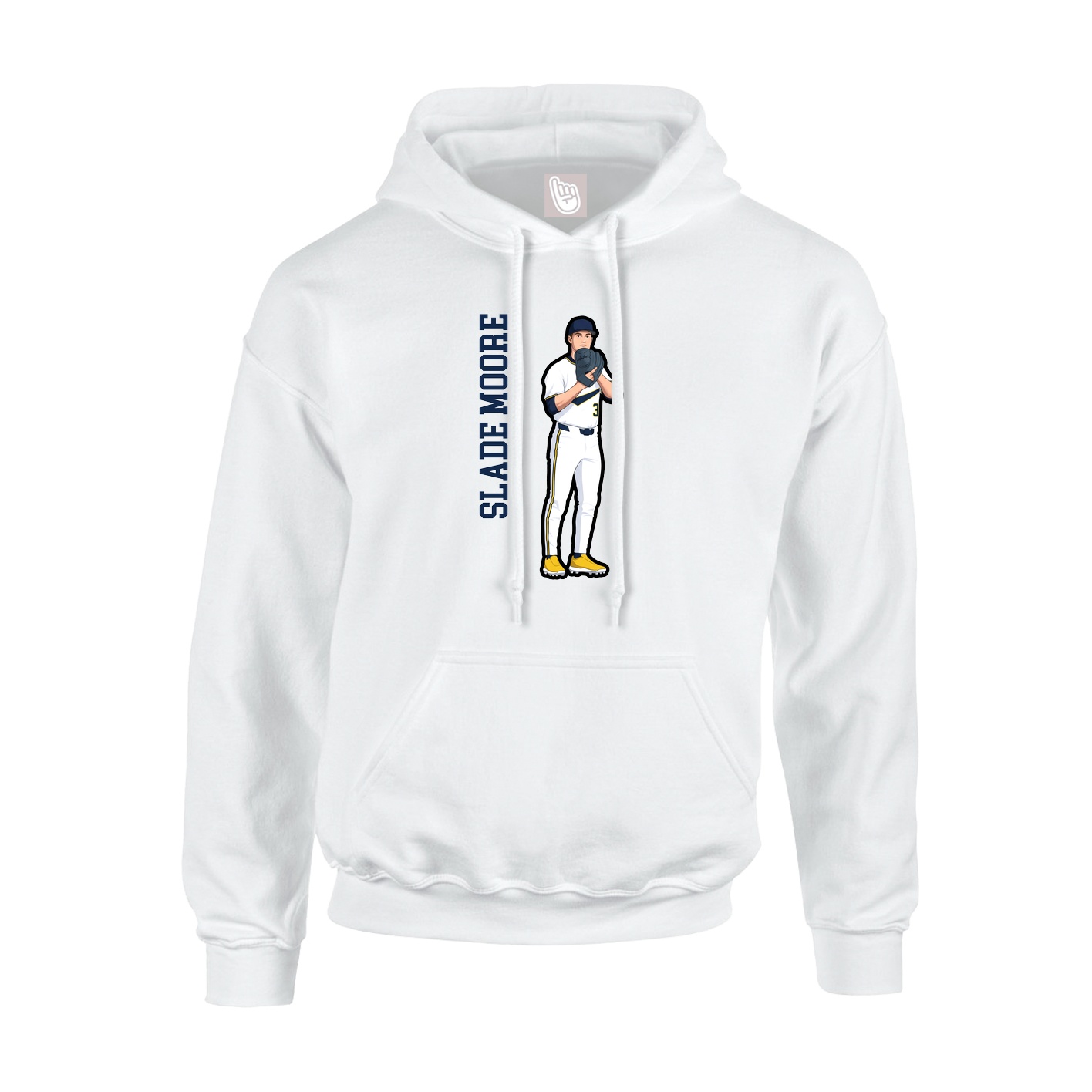 Youth Hoodie — Name Vertical in White