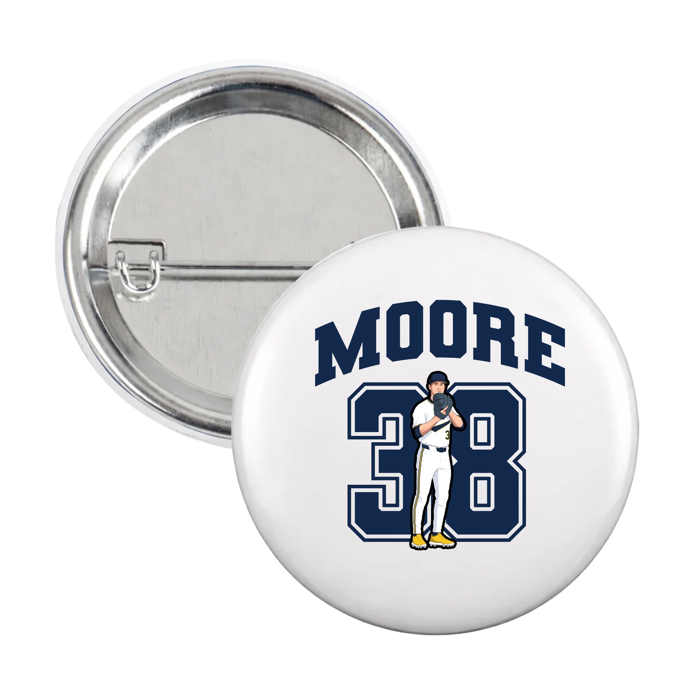 Game Day Button — Number in White
