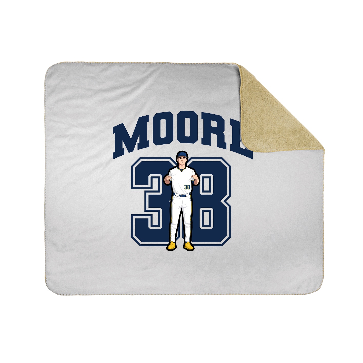 Throw Blanket — Number in White