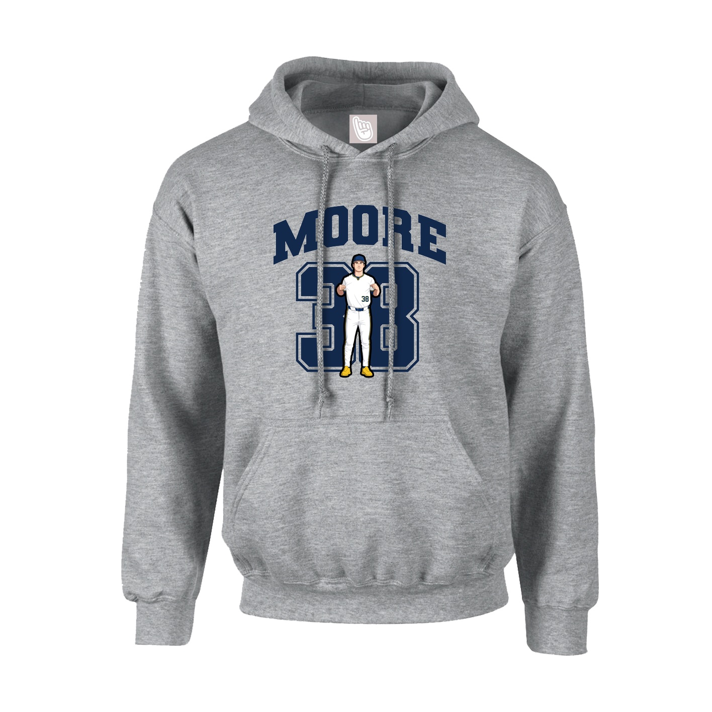 Youth Hoodie — Number in Grey