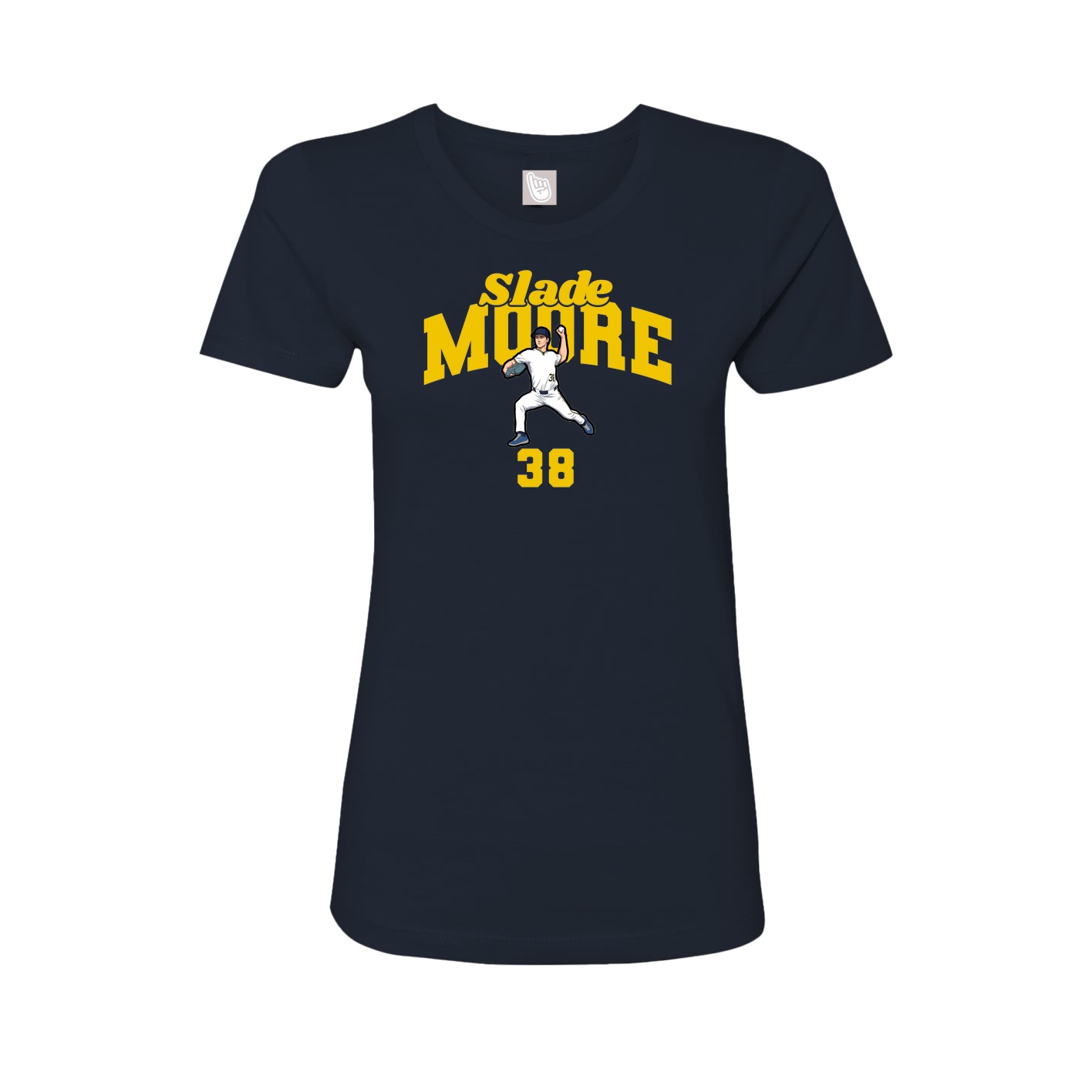 Fitted Women's Tee — Signature Arch in Navy