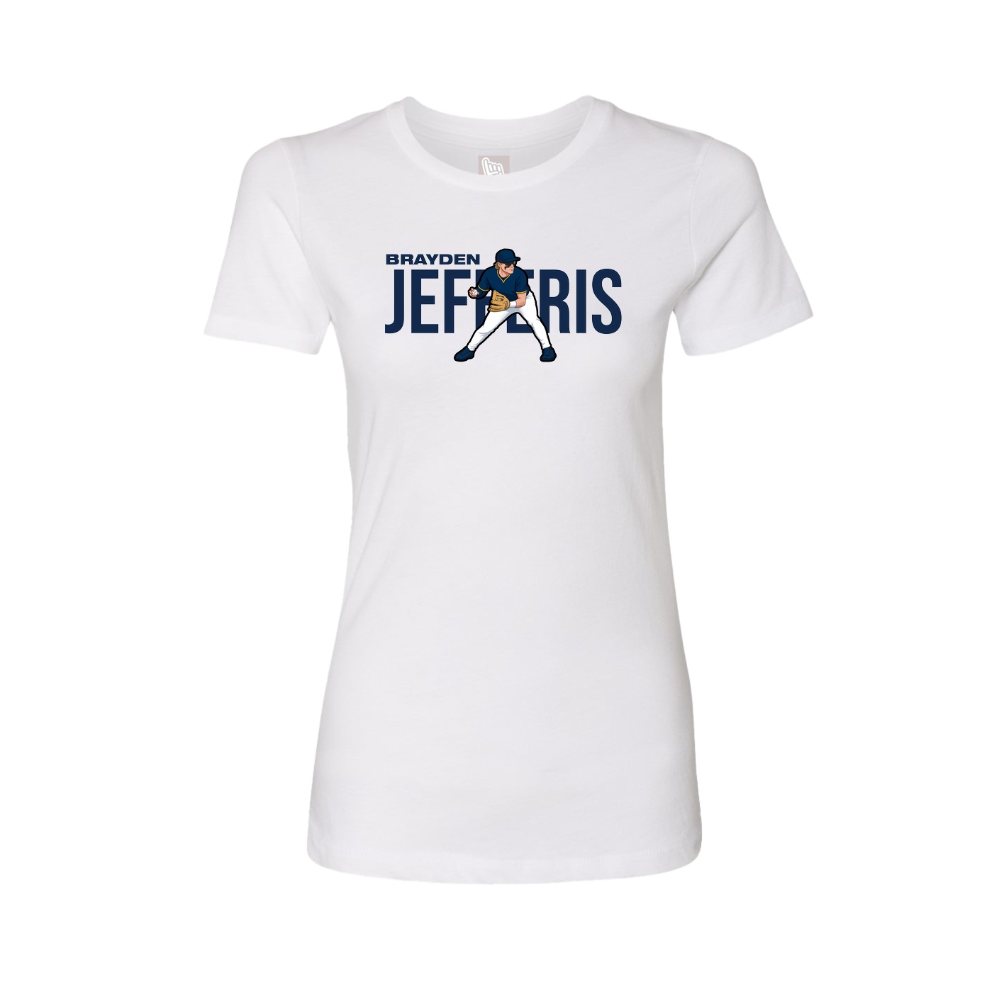 Fitted Women's Tee — Player Name in White