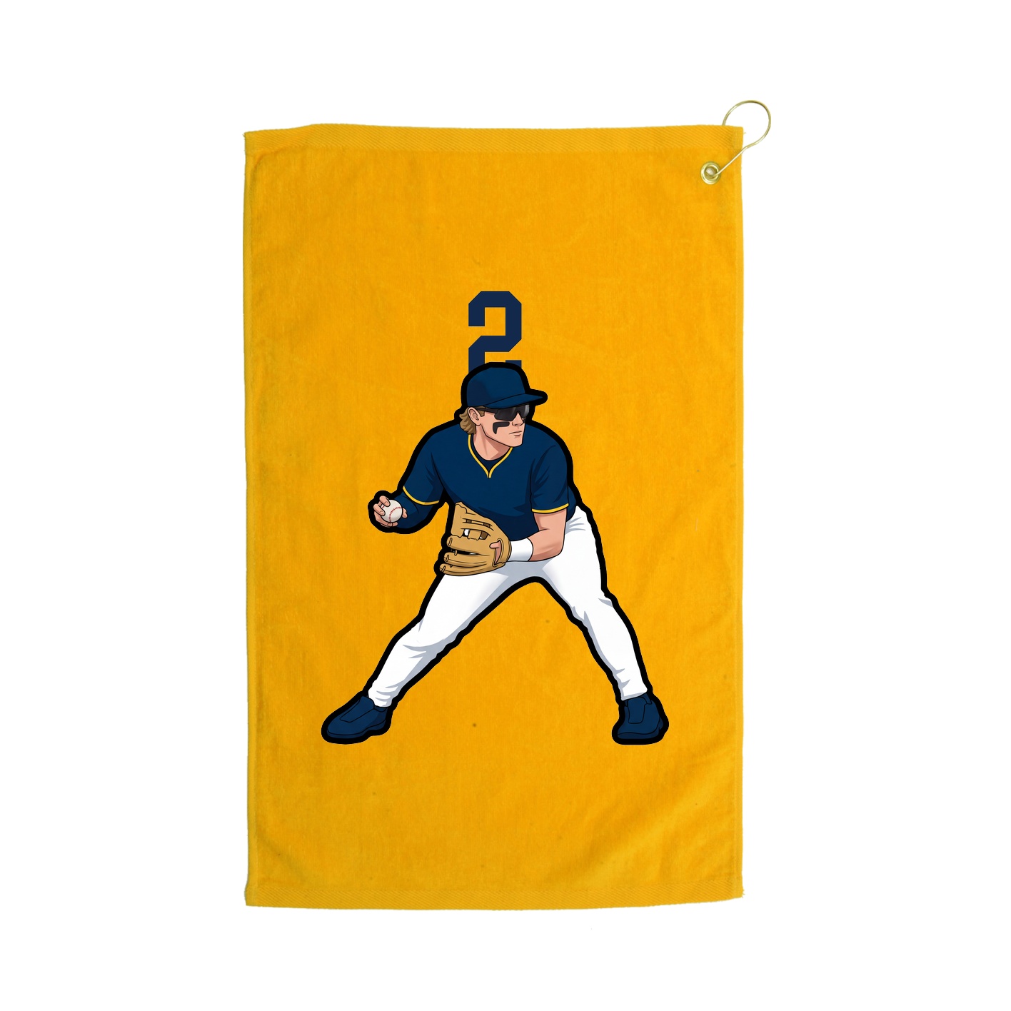 Golf Towel — Number Top in Gold
