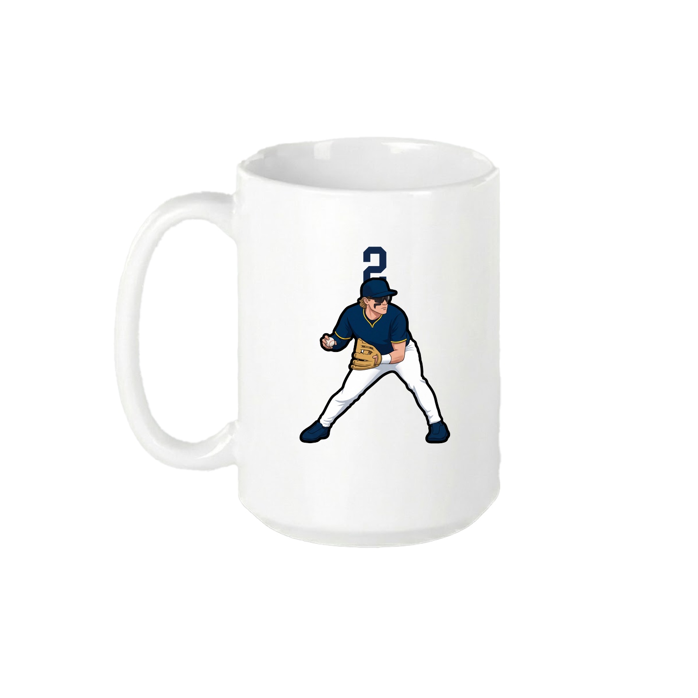 15oz Coffee Mug — Number Top in White