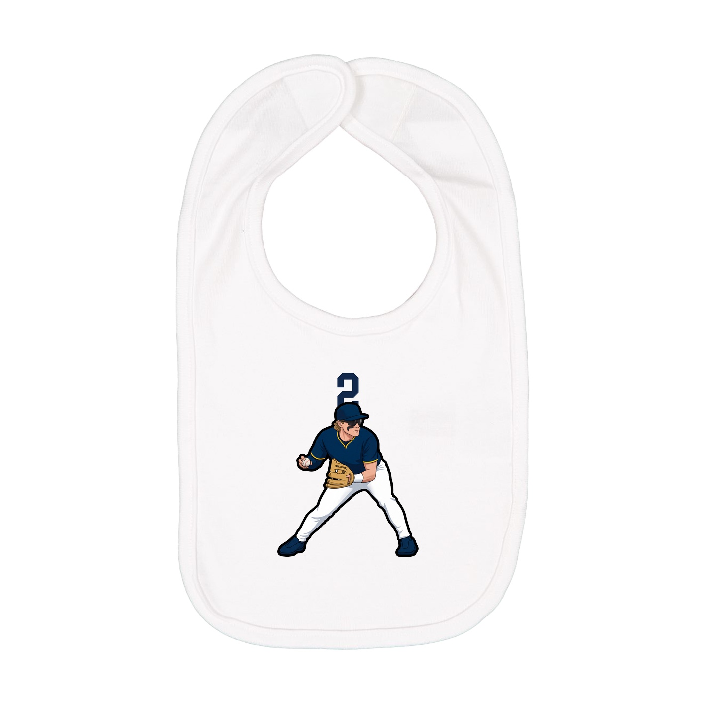 Infant Bib — Number Top in White