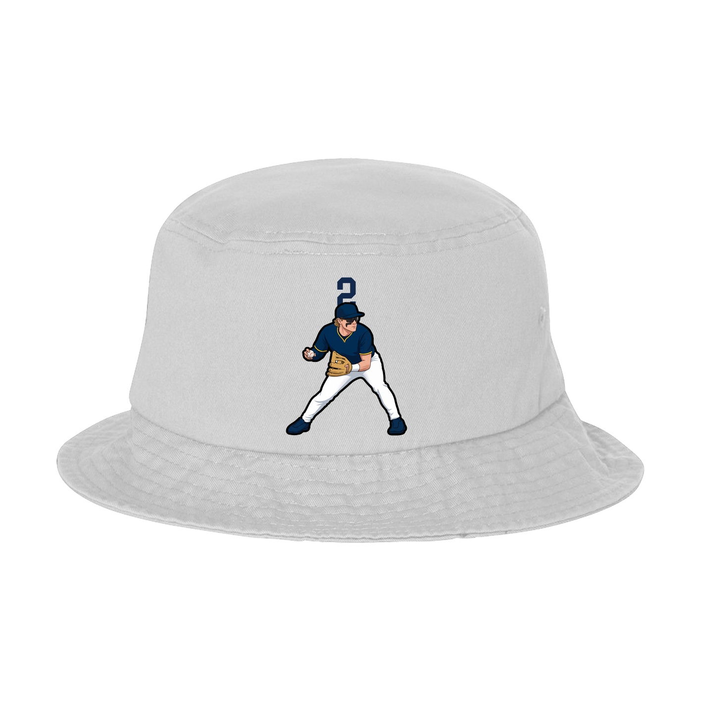 Bucket Cap — Number Top in White