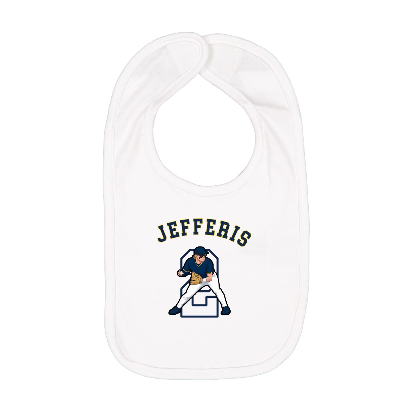 Infant Bib — Shirsey Arch in White