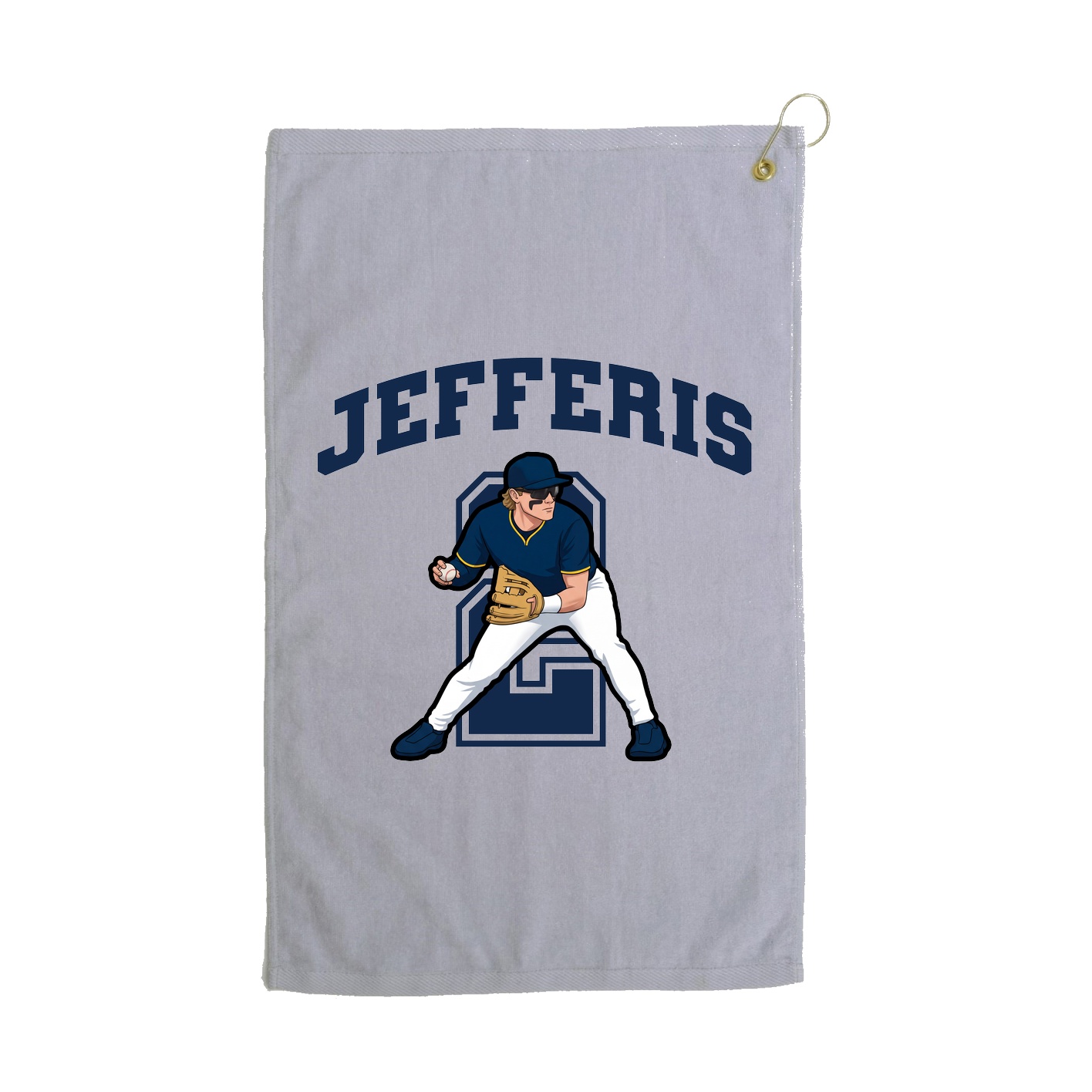 Golf Towel — Number in Grey