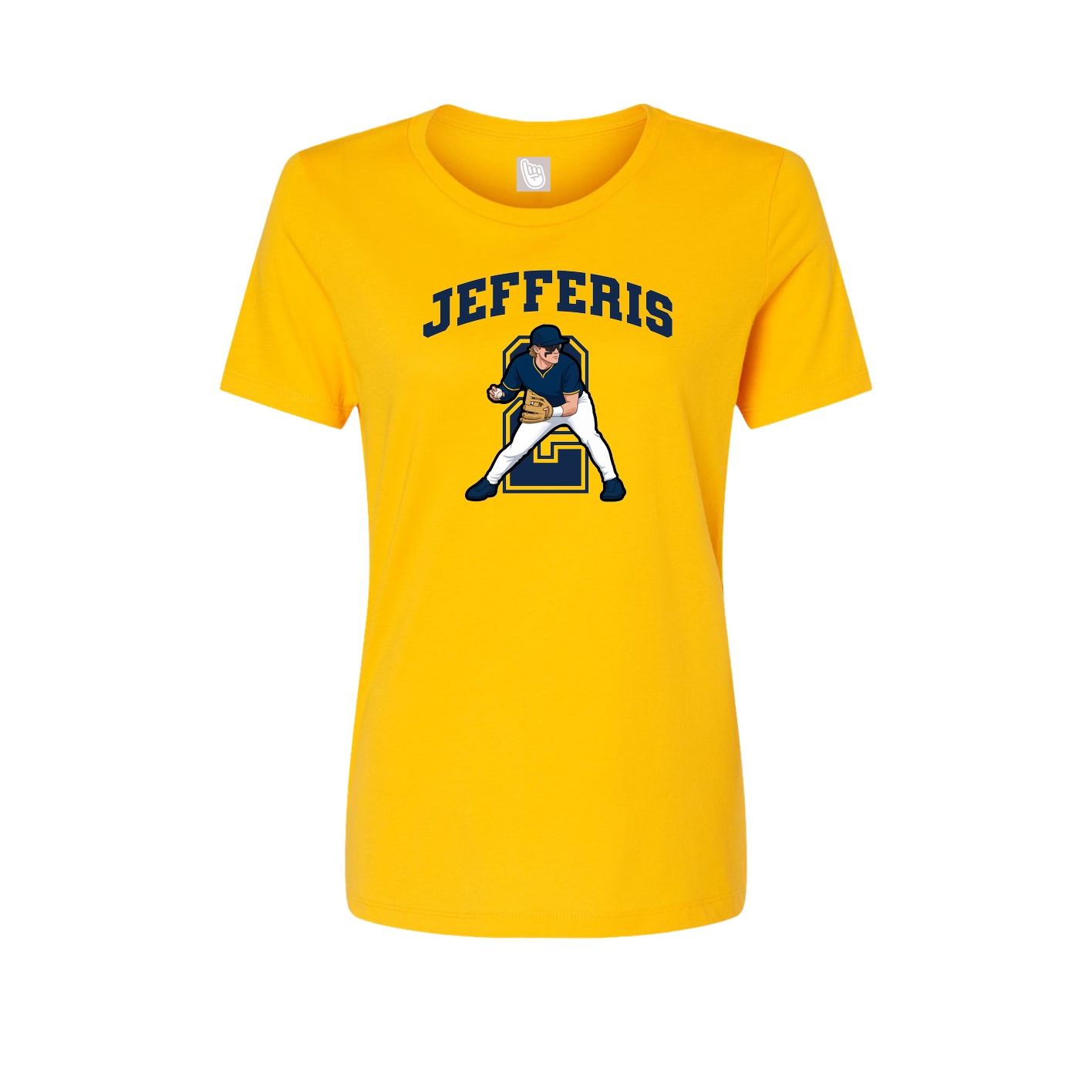 Fitted Women's Tee — Number in Gold