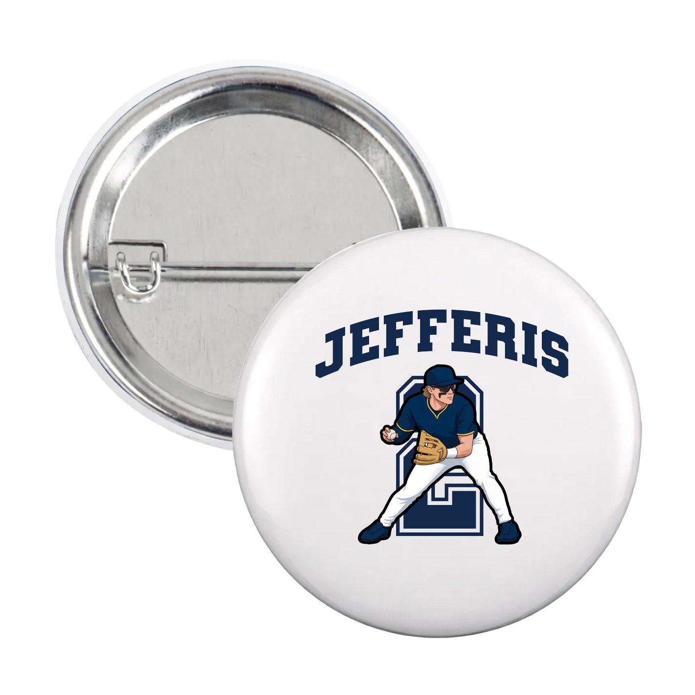 Game Day Button — Number in White