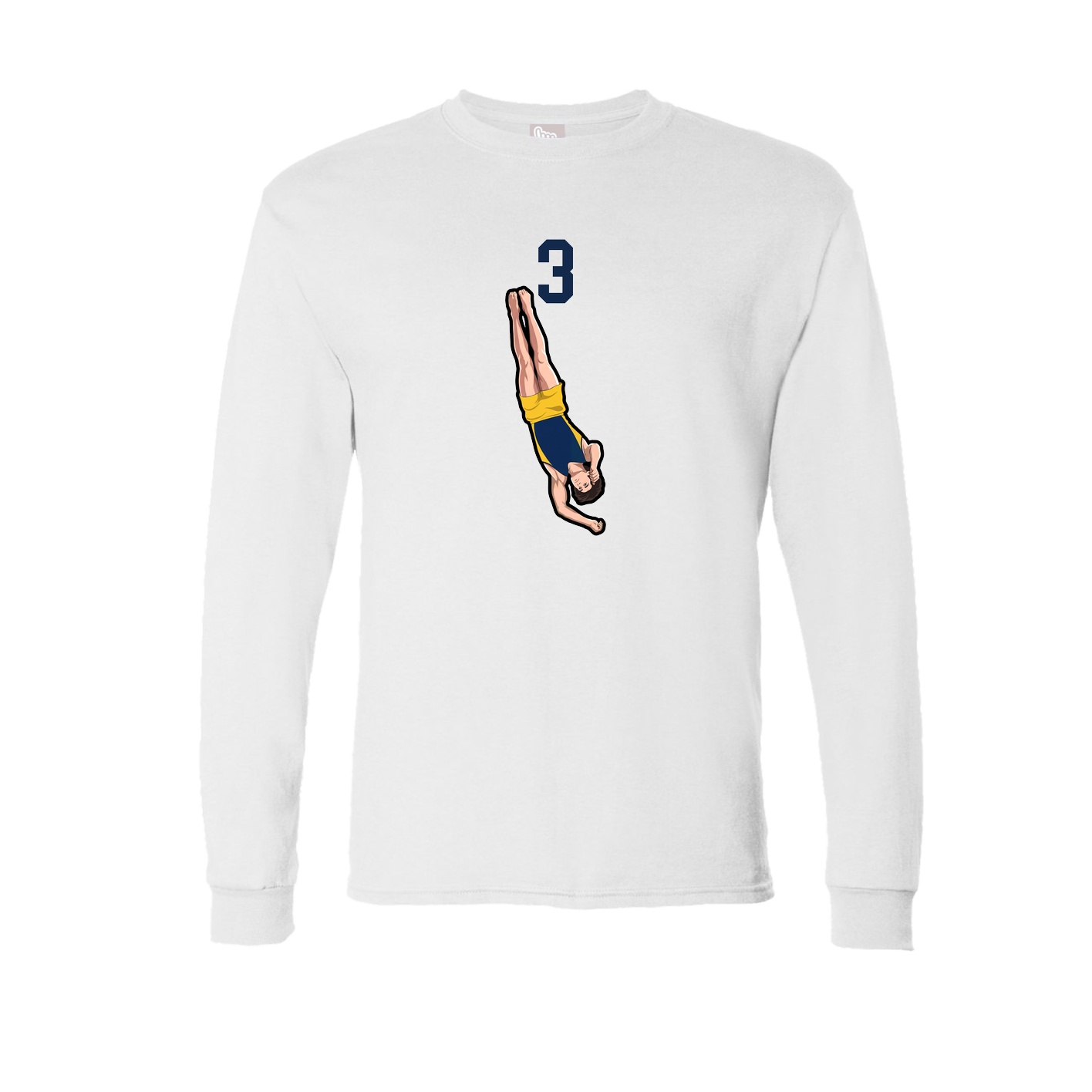 Long Sleeve Tee — Number Top in White
