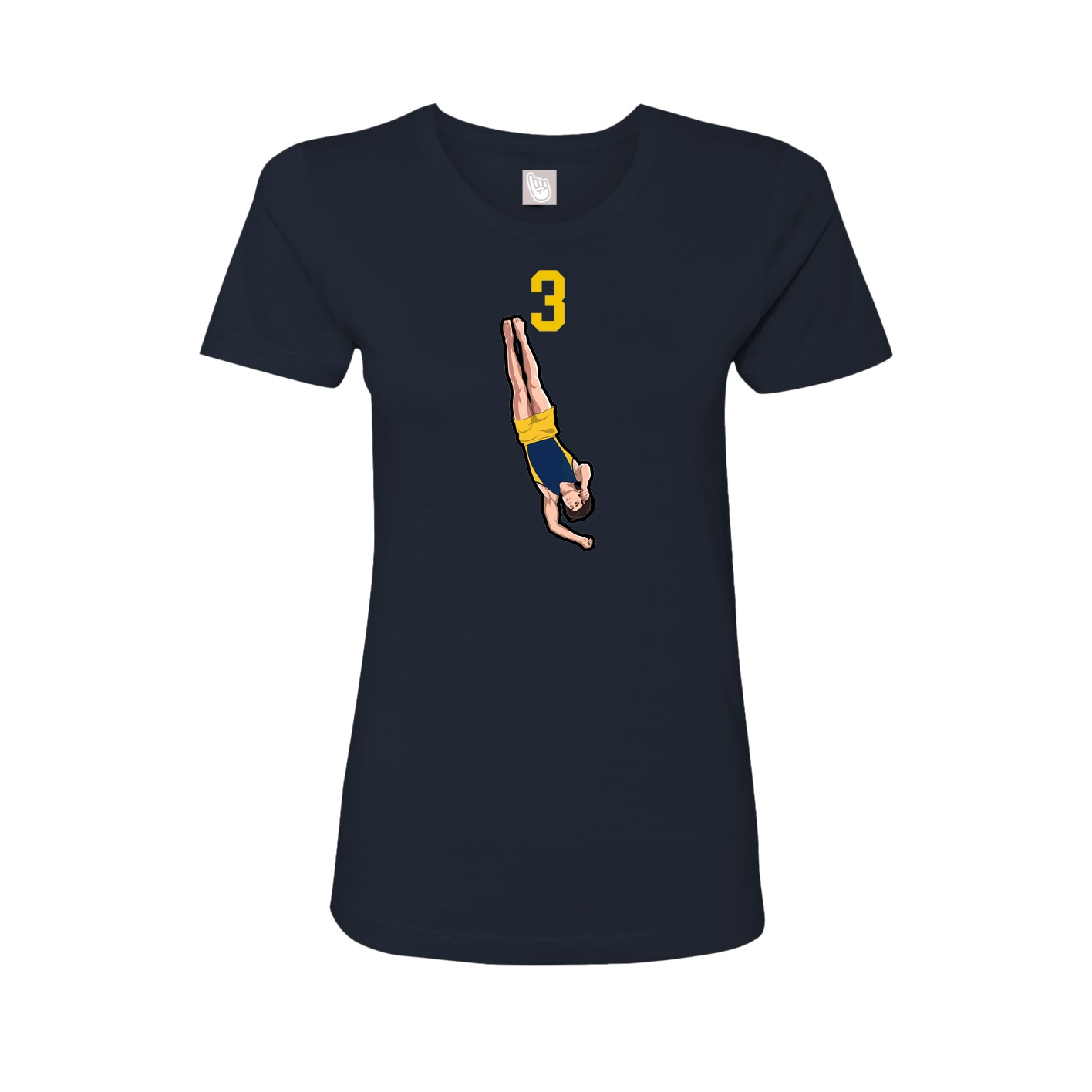 Fitted Women's Tee — Number Top in Navy