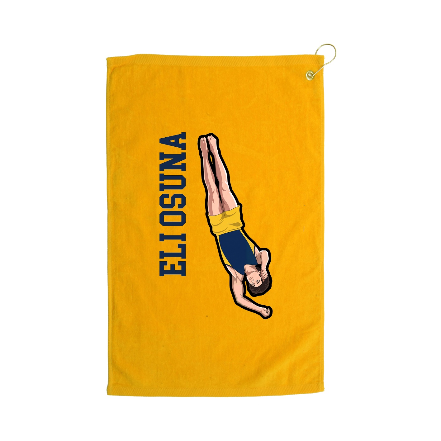 Golf Towel — Name Vertical in Gold