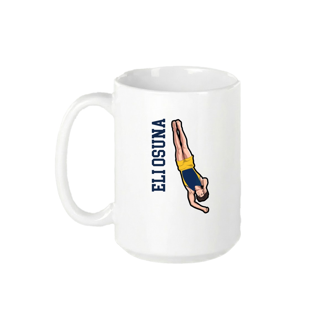 15oz Coffee Mug — Name Vertical in White