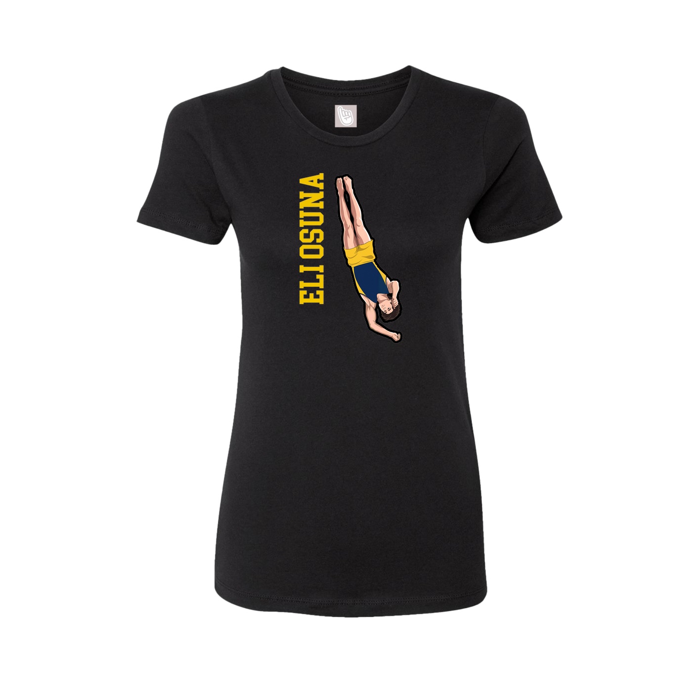 Fitted Women's Tee — Name Vertical in Black