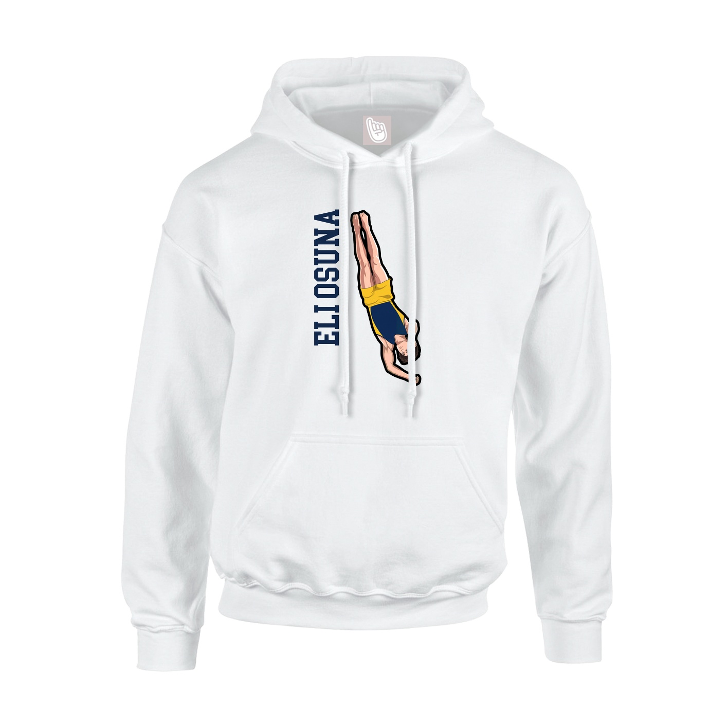 Youth Hoodie — Name Vertical in White