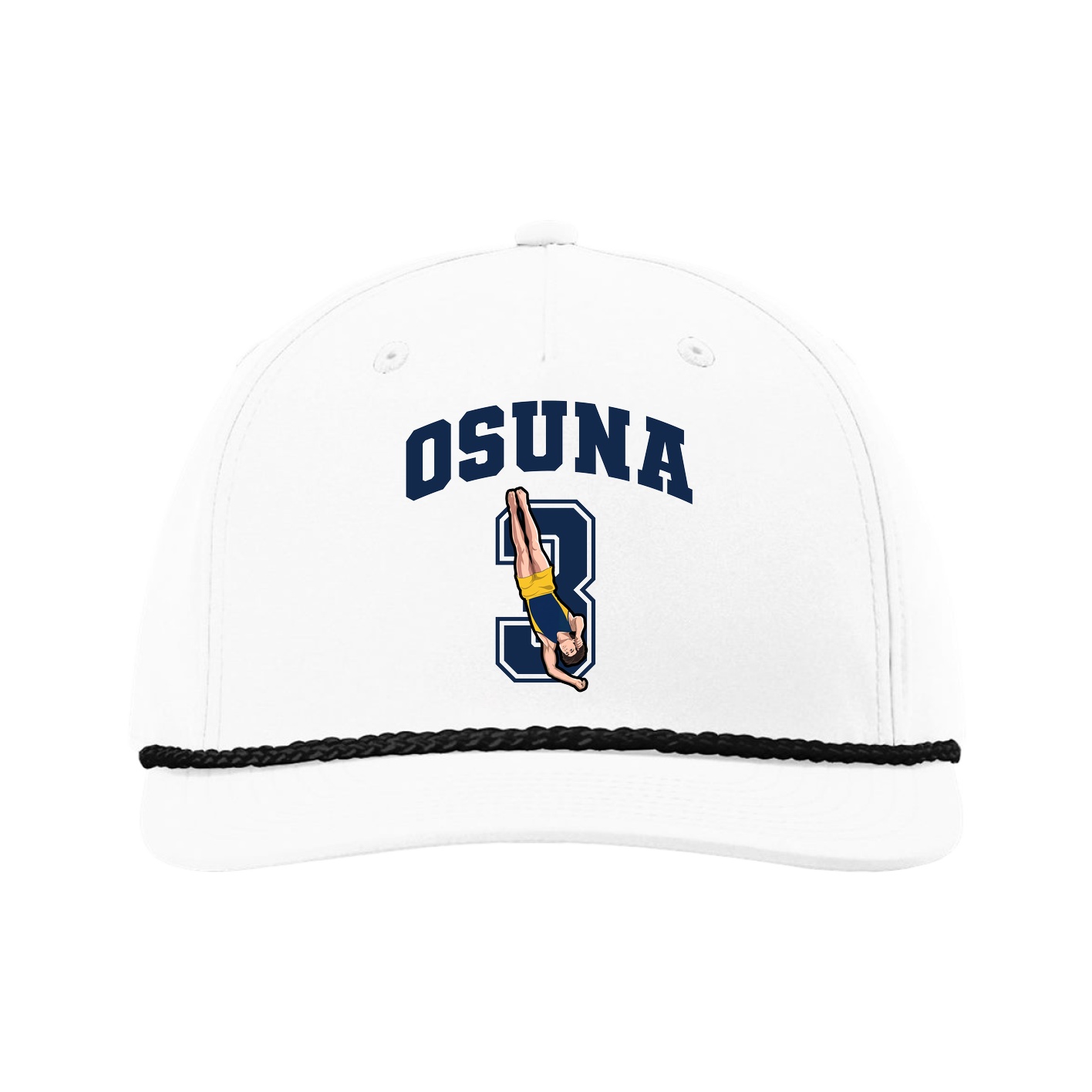 Five-Panel Classic Rope Cap — Number in White