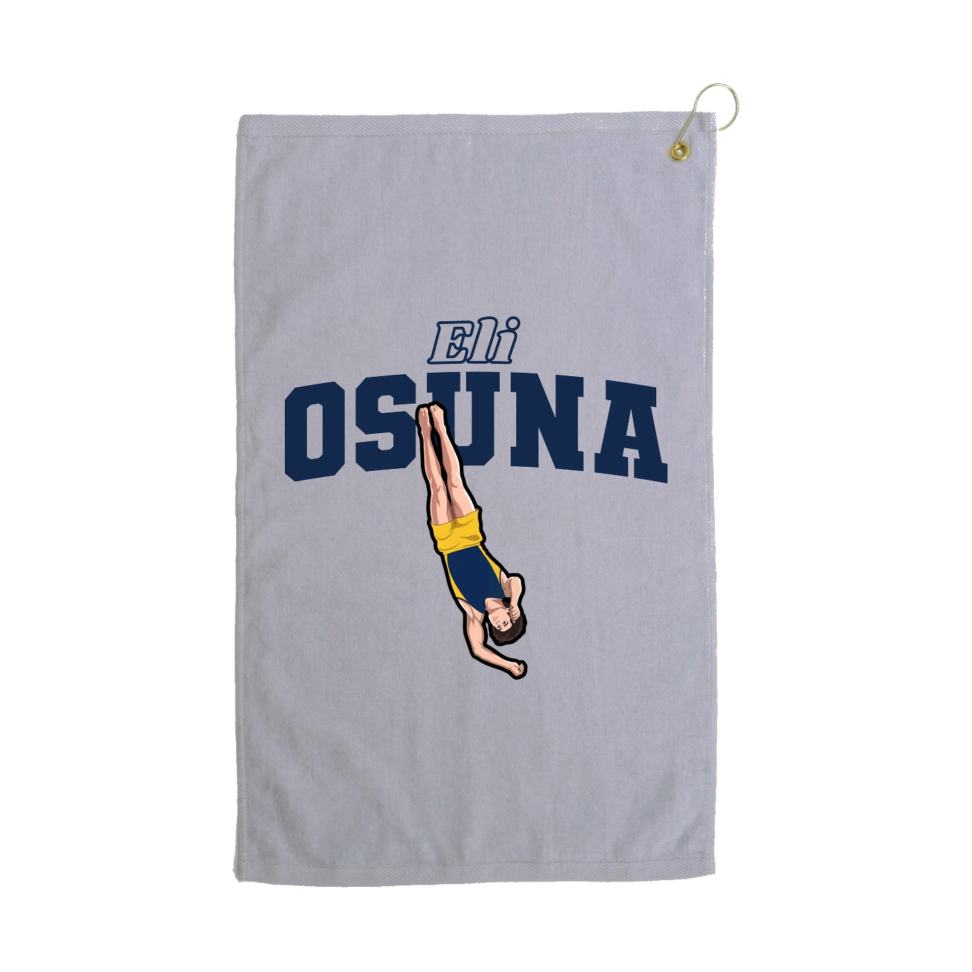 Golf Towel — Name Arch in Grey