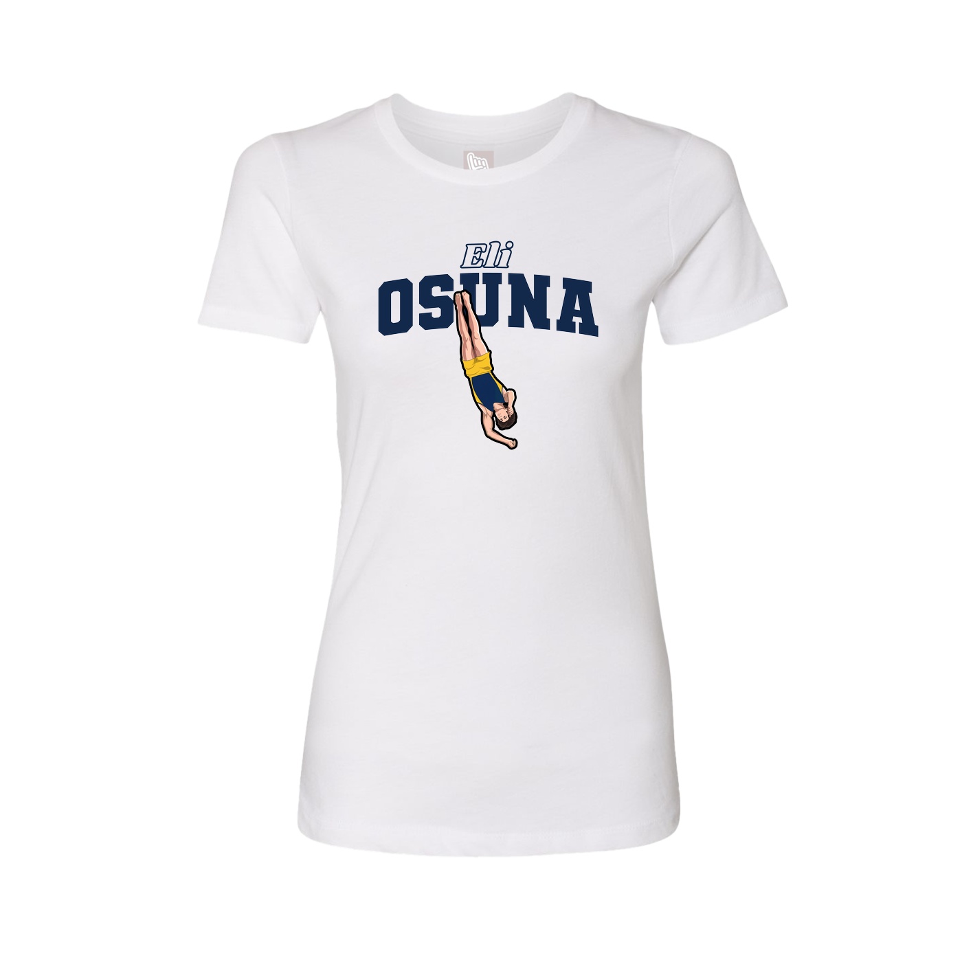Fitted Women's Tee — Name Arch in White