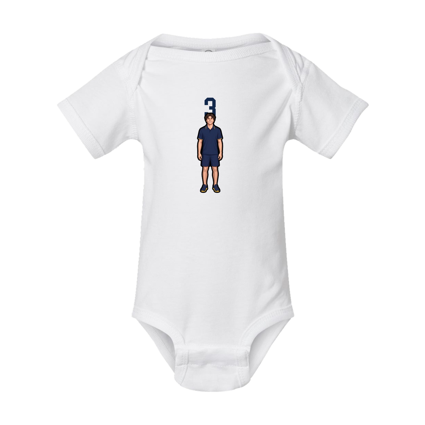Baby Onesie — Number Top in White