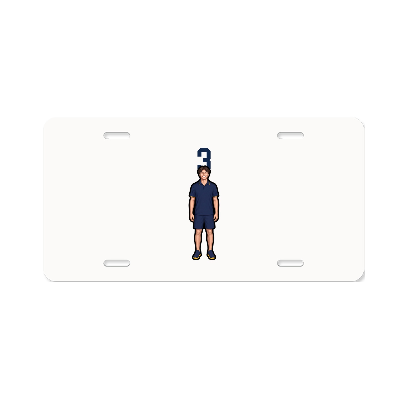 License Plate — Number Top in Classic